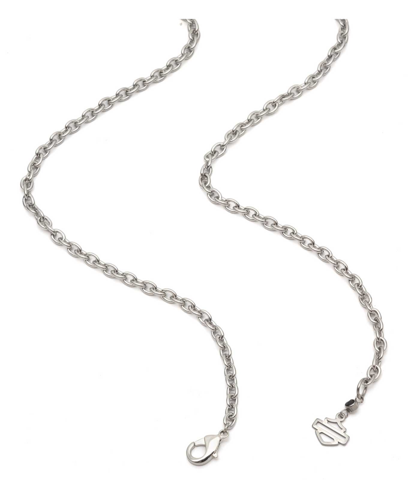 Harley-Davidson Men's 24 in. Bar & Shield Skull Pendant Necklace, Silver Brass - No Hassle Returns at Wisconsin Harley