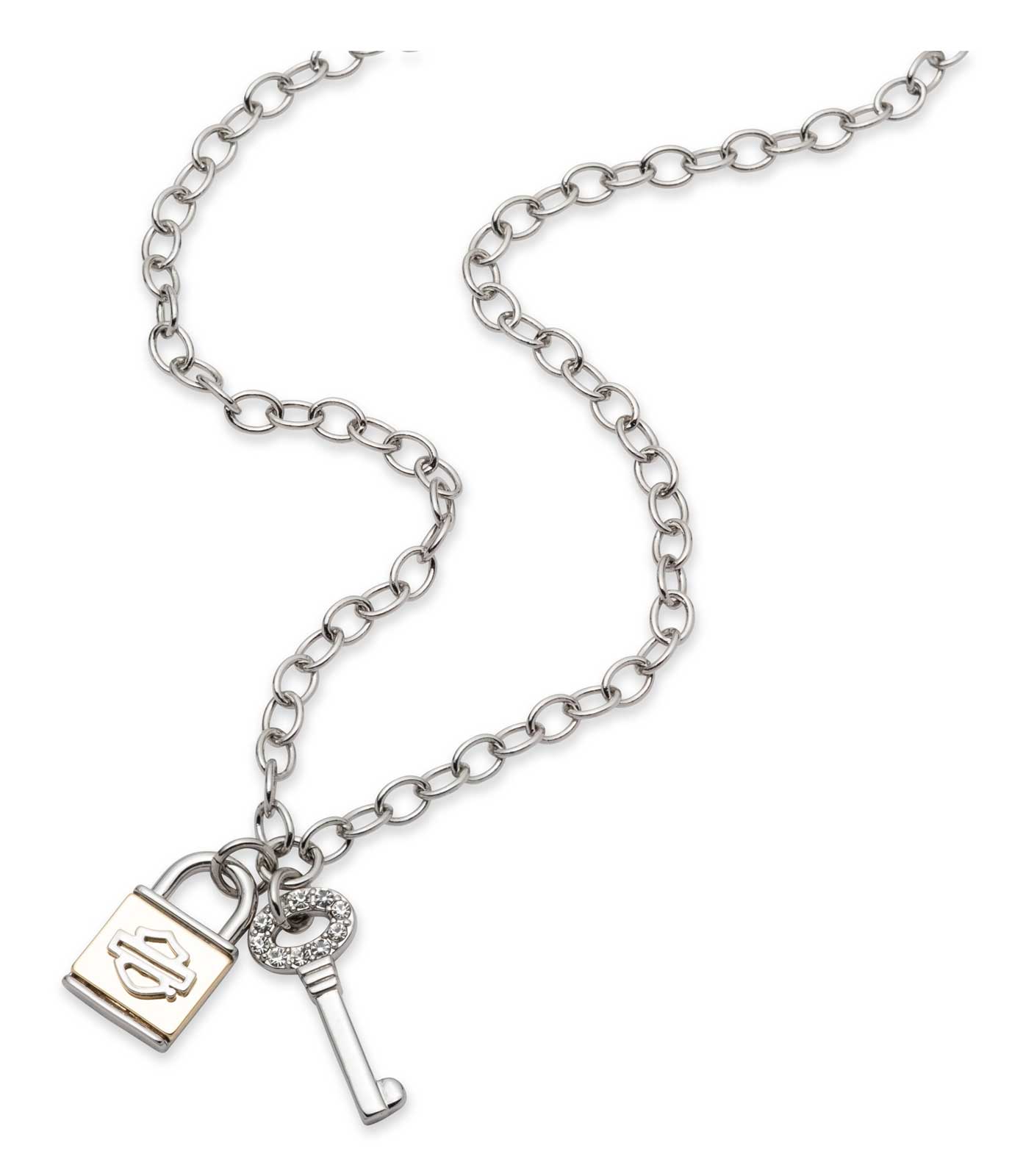 Harley-Davidson Free Shipping - Harley-Davidson Women's 24 in. Two-Tone Lock & Key Chain Necklace, Brass - Free Shipping on many products plus Orders Over $99