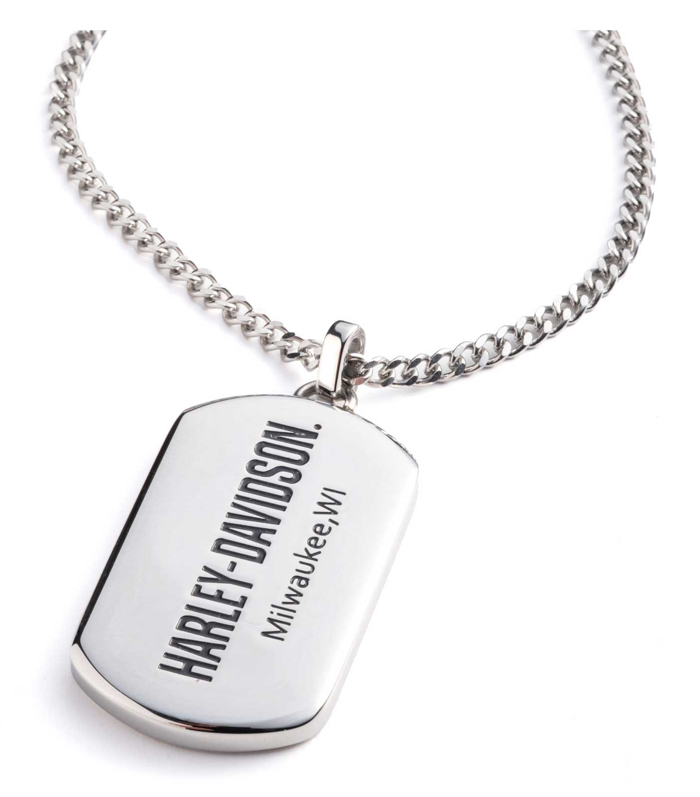 Harley-Davidson® Men's 26 in. Dog Tag Pendant Necklace, Stainless