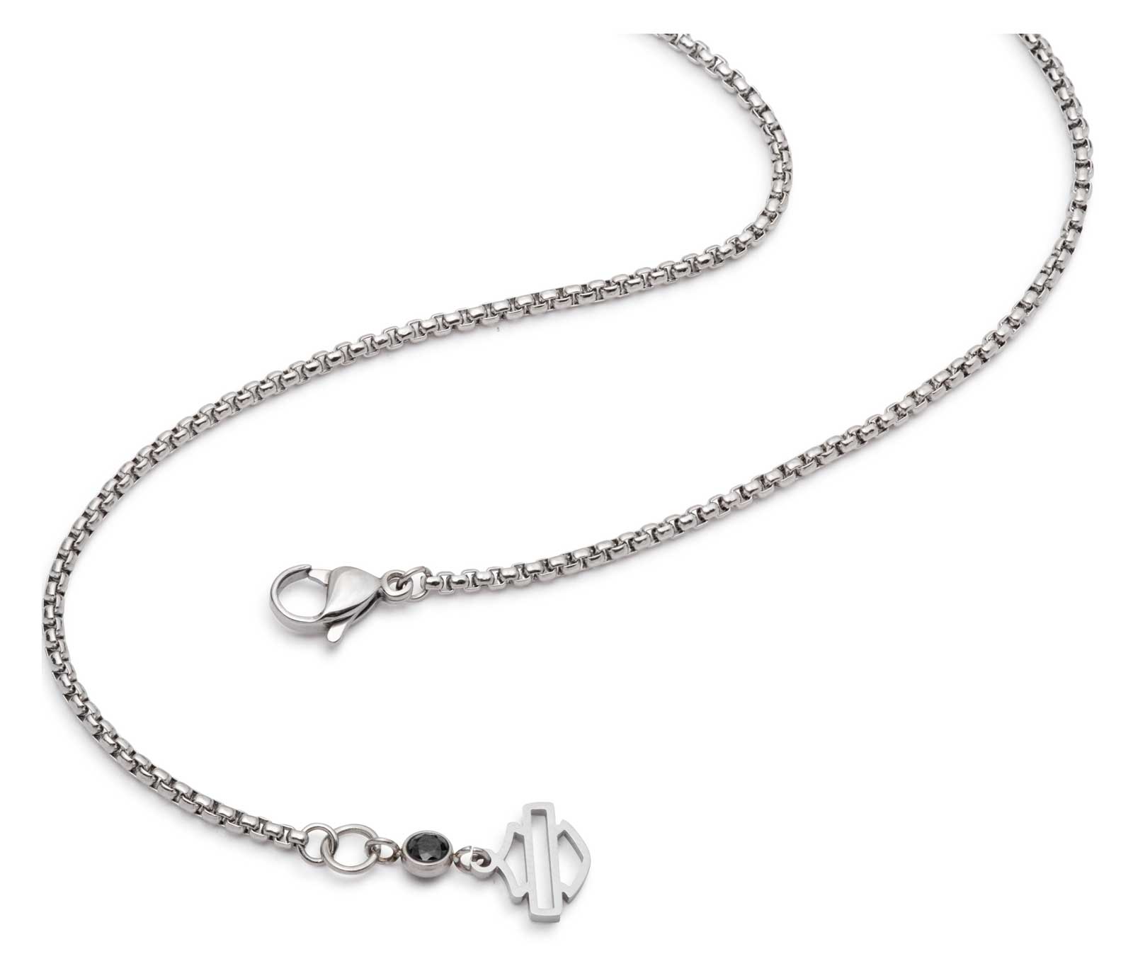 Harley-Davidson® Men's 24 in. Double Hexagon Stone Charm Necklace