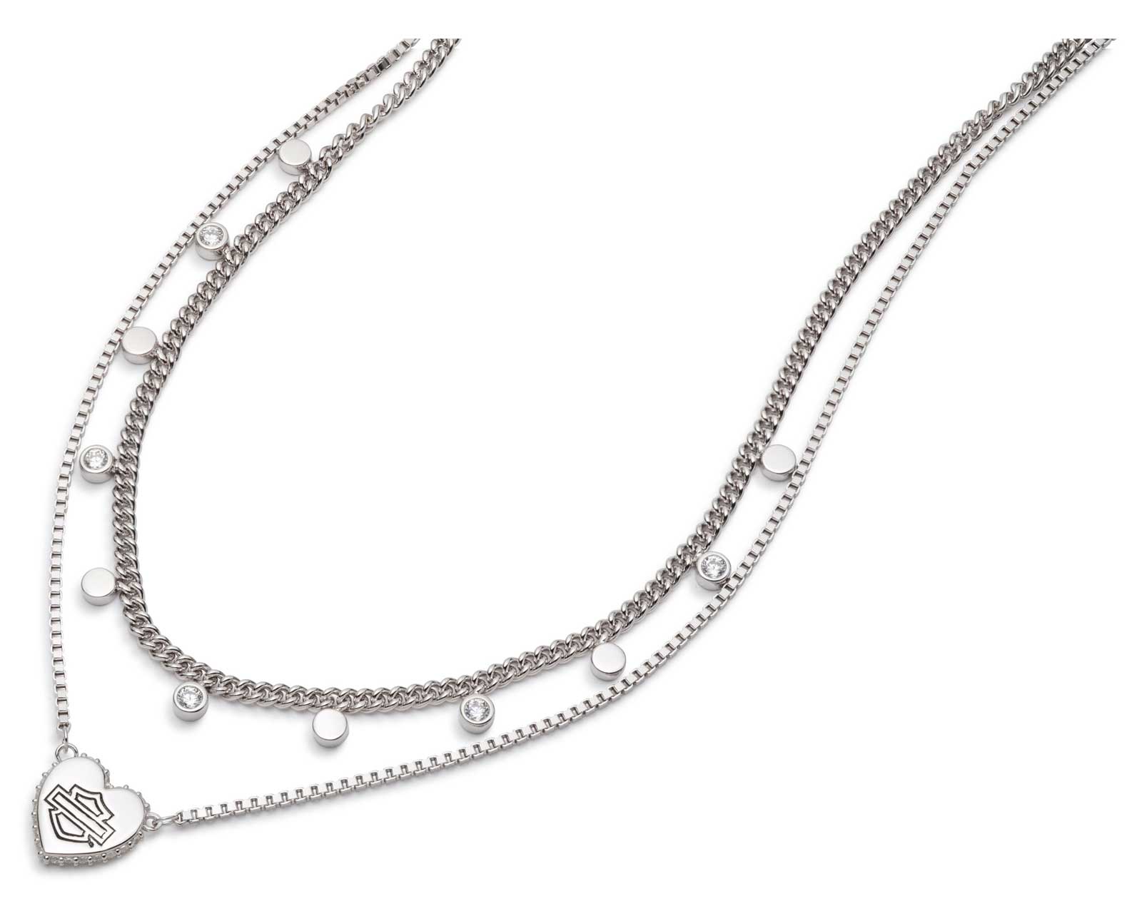 Harley-Davidson Free Shipping - Harley-Davidson Women's 16/17 in. Bar & Shield Heart Multi-Row Necklace - Free Shipping on many products plus Orders Over $99