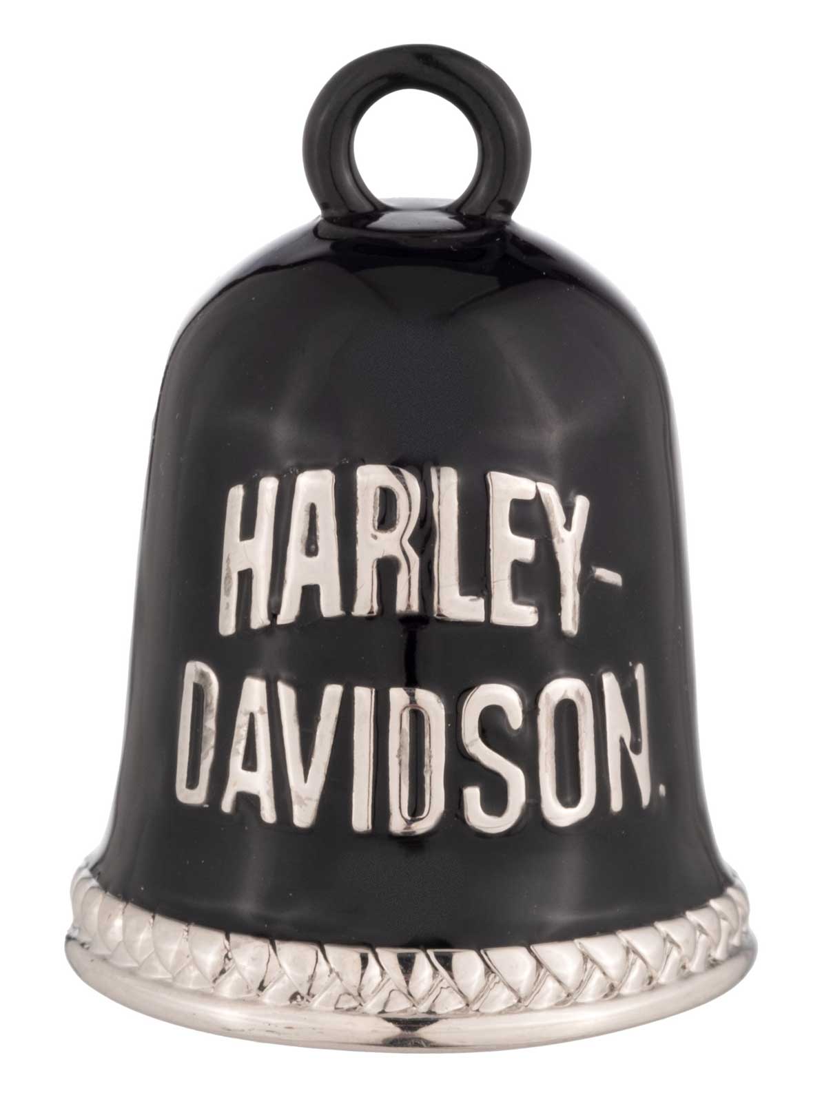 Harley-Davidson H-D Wordmark Contrast Metal Ride Bell, Black & Silver Finishes - Wisconsin Harley-Davidson