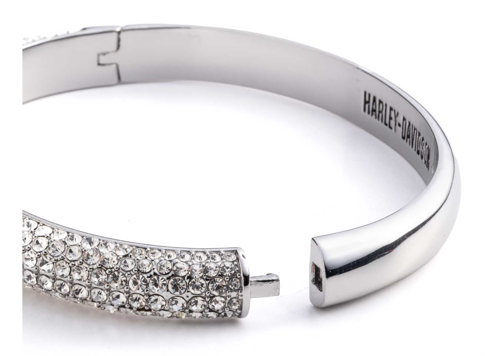 Harley-Davidson Free Shipping - Harley-Davidson Women's Bar & Shield Crystal Bling Bangle Bracelet, Silver - Free Shipping on many products plus Orders Over $99