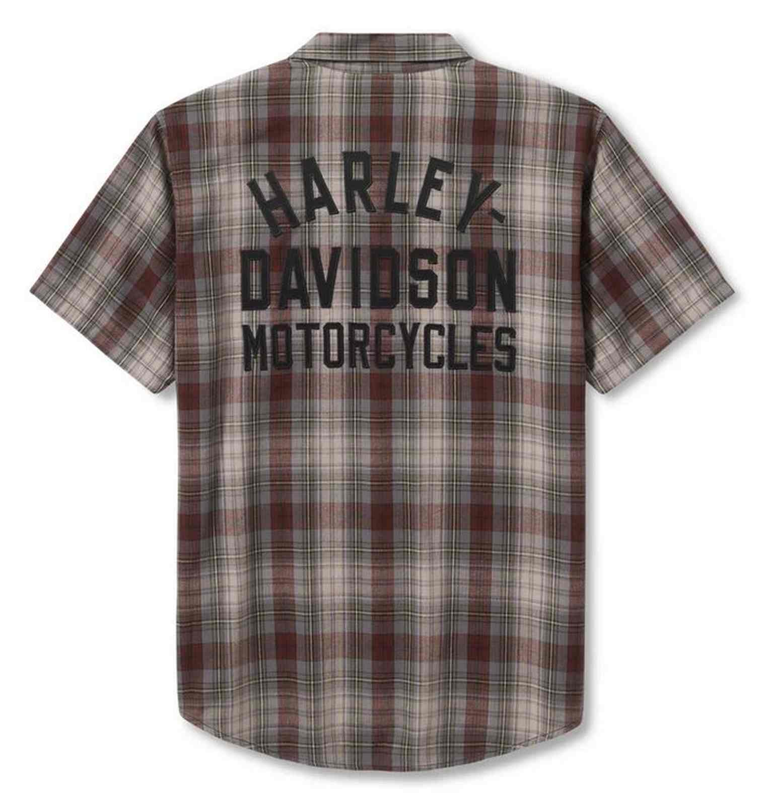 Harley-Davidson Free Shipping - Harley-Davidson Men's Racer Font Yarn Dye Plaid Short Sleeve Shirt 96813-25VM - Free Shipping on many products plus Orders Over $99