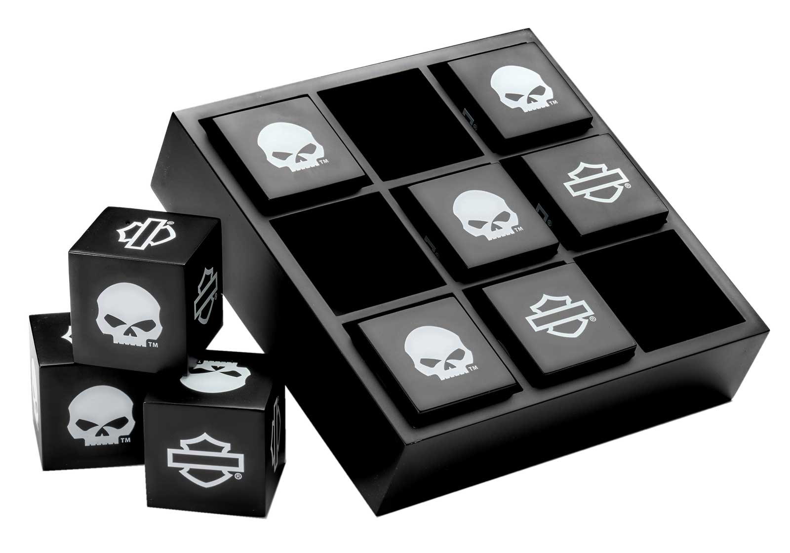 Harley-Davidson Free Shipping - Harley-Davidson Willie G Skull Logos Tic-Tac-Toe Wooden Game, Black & White - Free Shipping on many products plus Orders Over $99