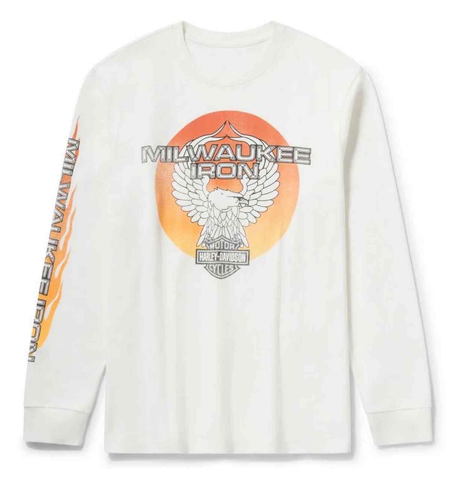 Harley-Davidson Men's Milwaukee Iron Eagle Long Sleeve Tee, White 96795-25VM - Wisconsin Harley-Davidson