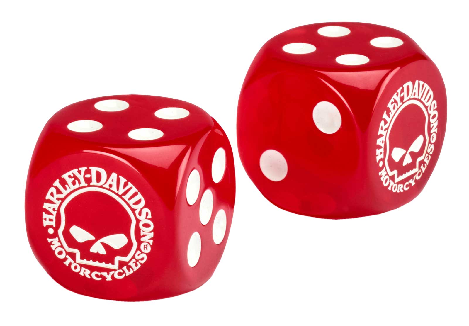 Harley-Davidson Bold Iconic Willie G Skull Logo Set of Dice, Red/White - Wisconsin Harley-Davidson