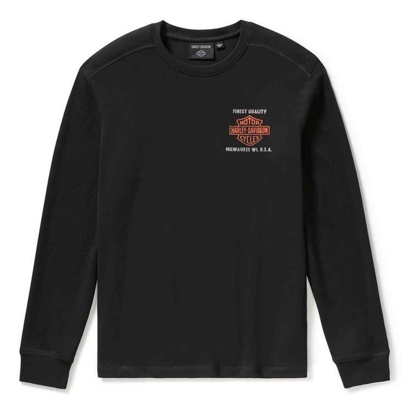 Harley-Davidson Mens Parts & Service Long Sleeve Thermal Shirt, Black 96724-25VM - Wisconsin Harley-Davidson