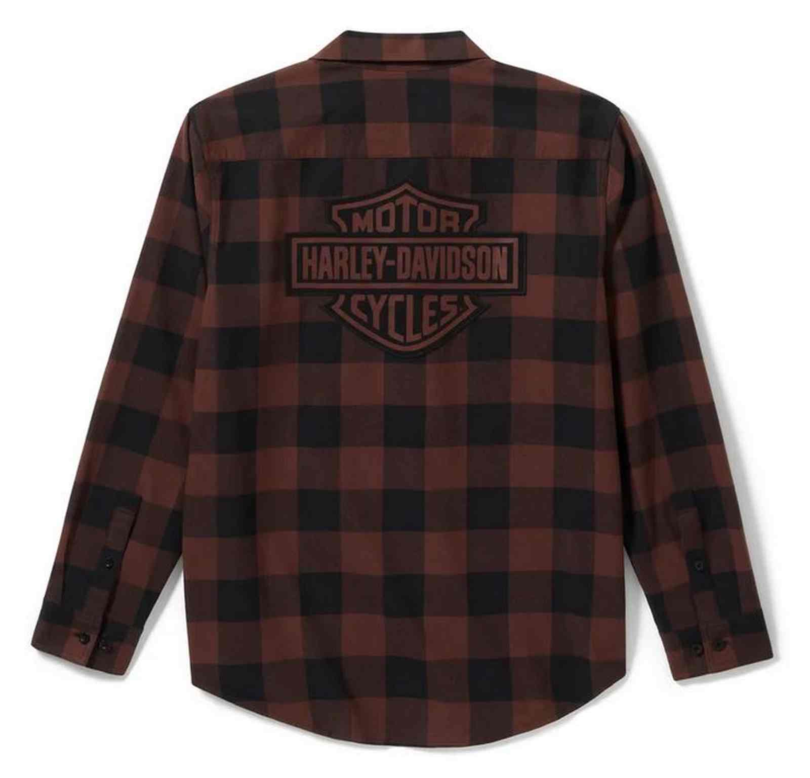 Harley-Davidson Free Shipping - Harley-Davidson Men's Bar & Shield Buffalo Check Flannel Shirt, Brown 96733-25VM - Free Shipping on many products plus Orders Over $99