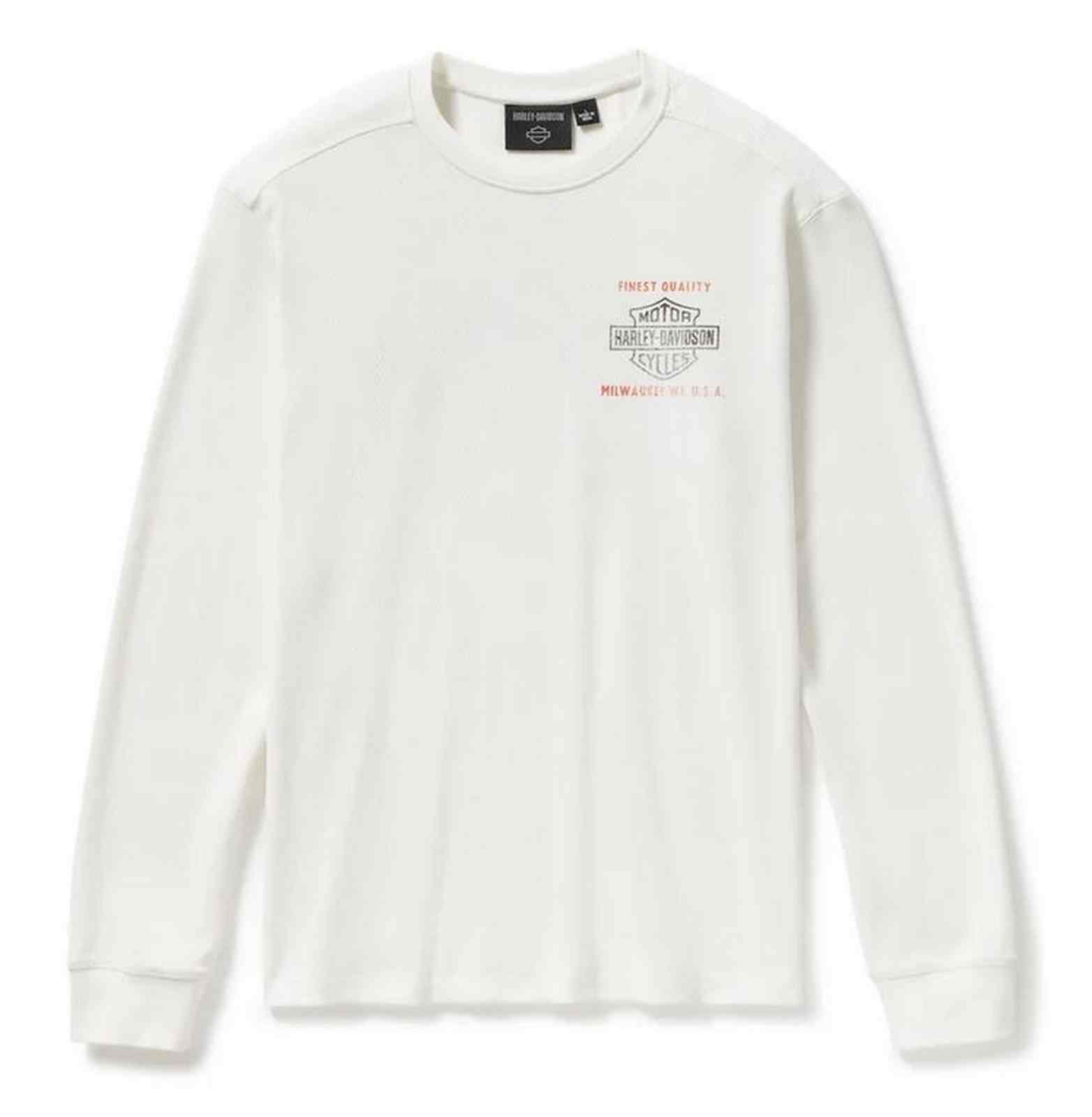Harley-Davidson Mens Parts & Service Long Sleeve Thermal Shirt, White 96725-25VM - Wisconsin Harley-Davidson