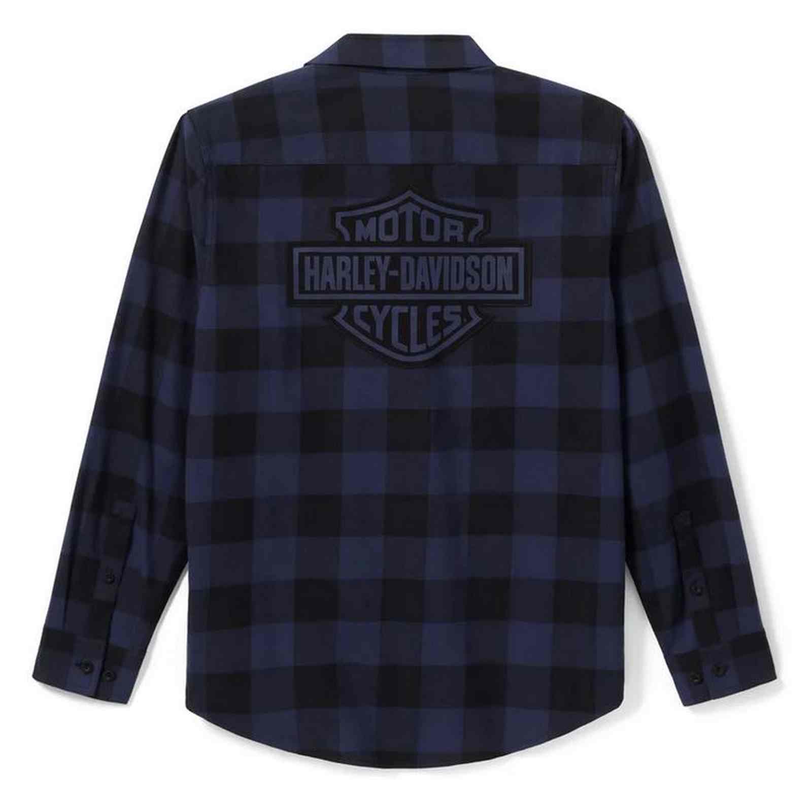 Harley-Davidson Free Shipping - Harley-Davidson Men's Bar & Shield Buffalo Check Flannel Shirt, Indigo 96734-25VM - Free Shipping on many products plus Orders Over $99