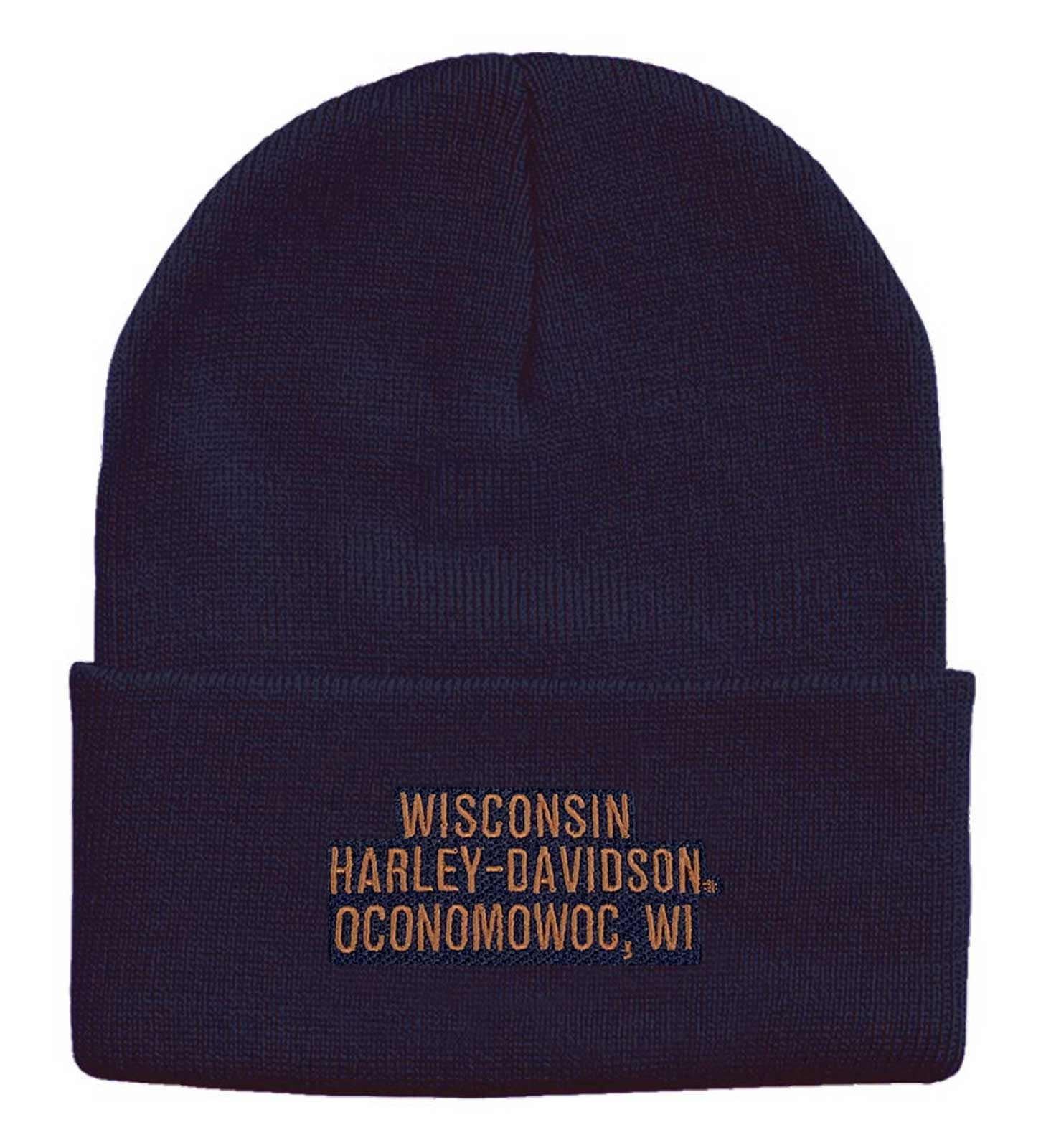 Harley-Davidson Free Shipping - Harley-Davidson Men's Embossed Bar & Shield Logo Patch Cuffed Beanie Hat, Navy - Free Shipping on many products plus Orders Over $99