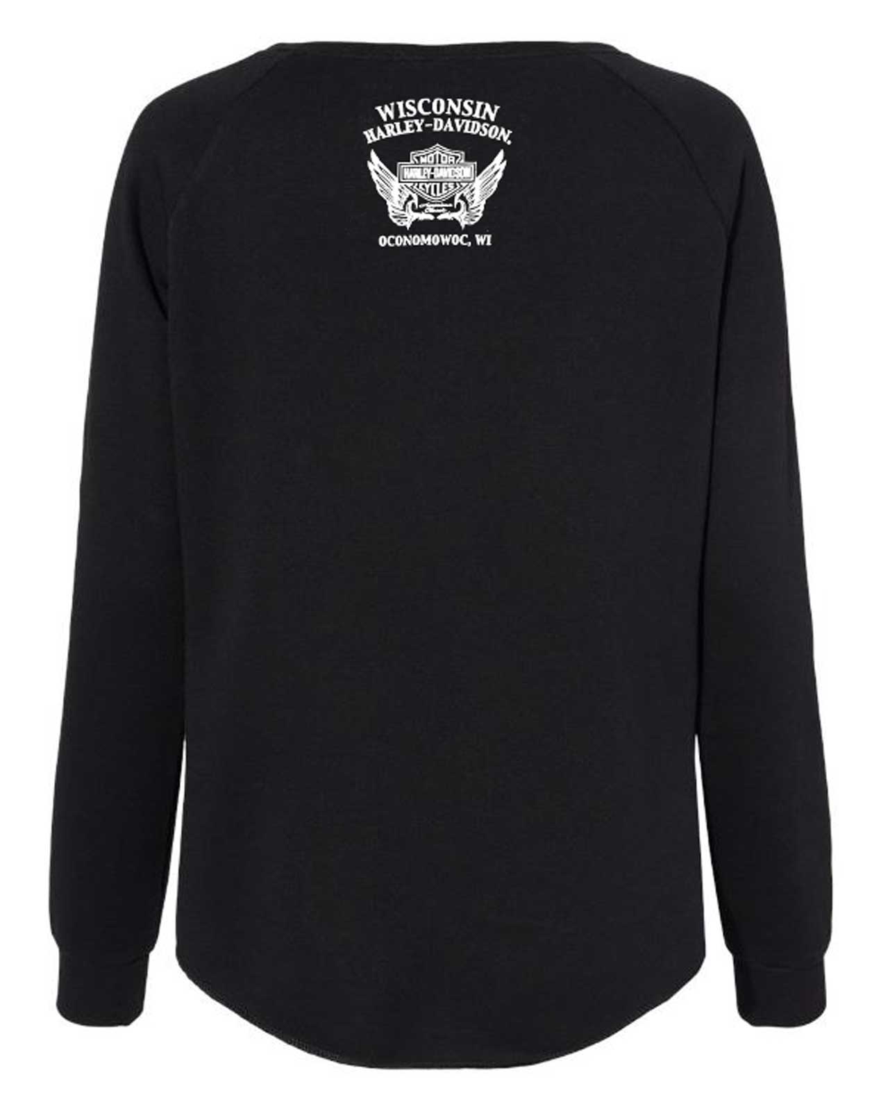 Harley-Davidson Free Shipping - Harley-Davidson Women's Eclipsed Crew-Neck Fleece Pullover Sweatshirt, Black - Free Shipping on many products plus Orders Over $99