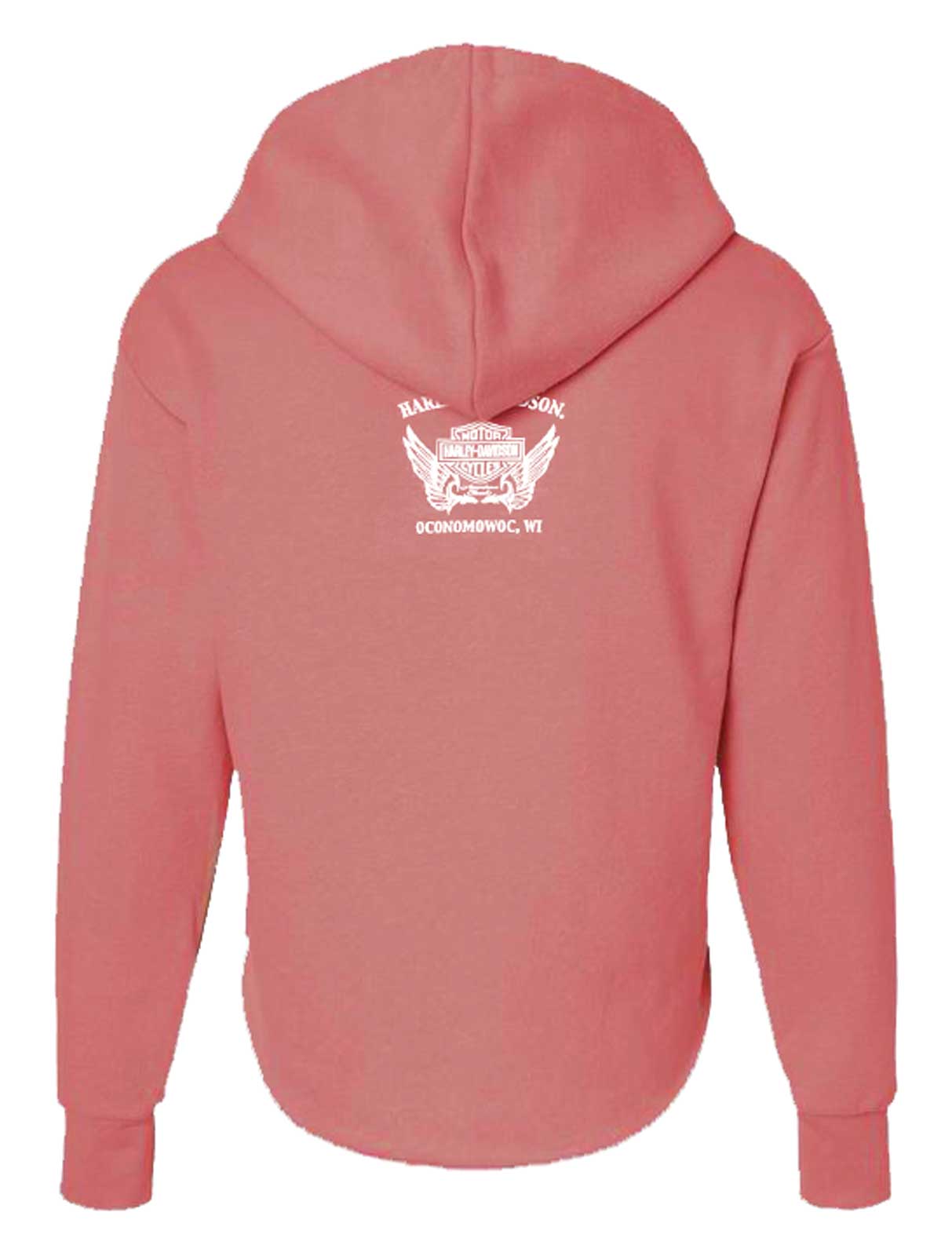 Harley-Davidson Free Shipping - Harley-Davidson Women's Nimble H-D Zip-Up Raw-Edge Hoodie, Dusty Rose - Free Shipping on many products plus Orders Over $99