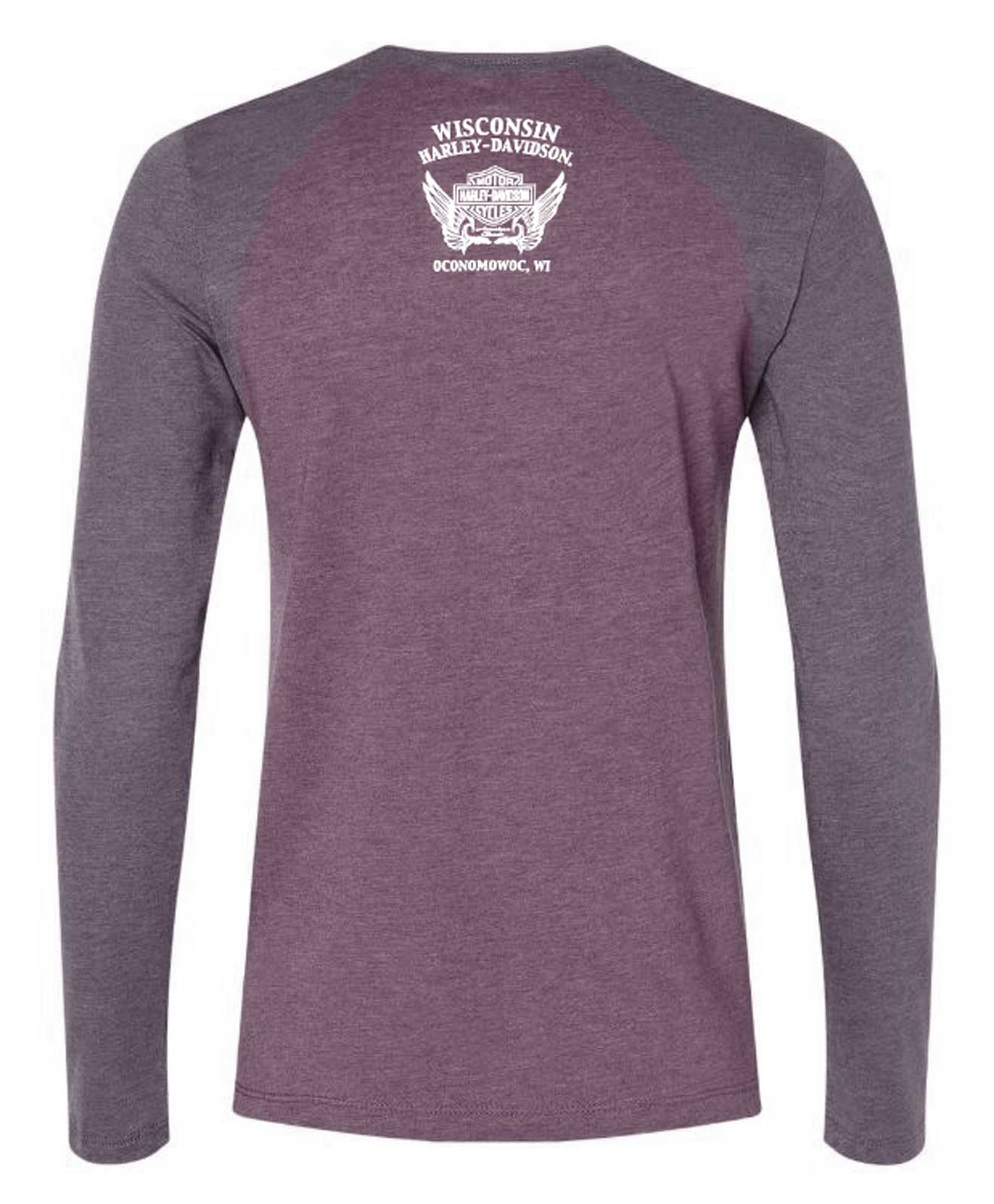 Harley-Davidson Free Shipping - Harley-Davidson Women's Seagrass Long Sleeve High-Low Raglan Tee, Vintage Purple - Free Shipping on many products plus Orders Over $99