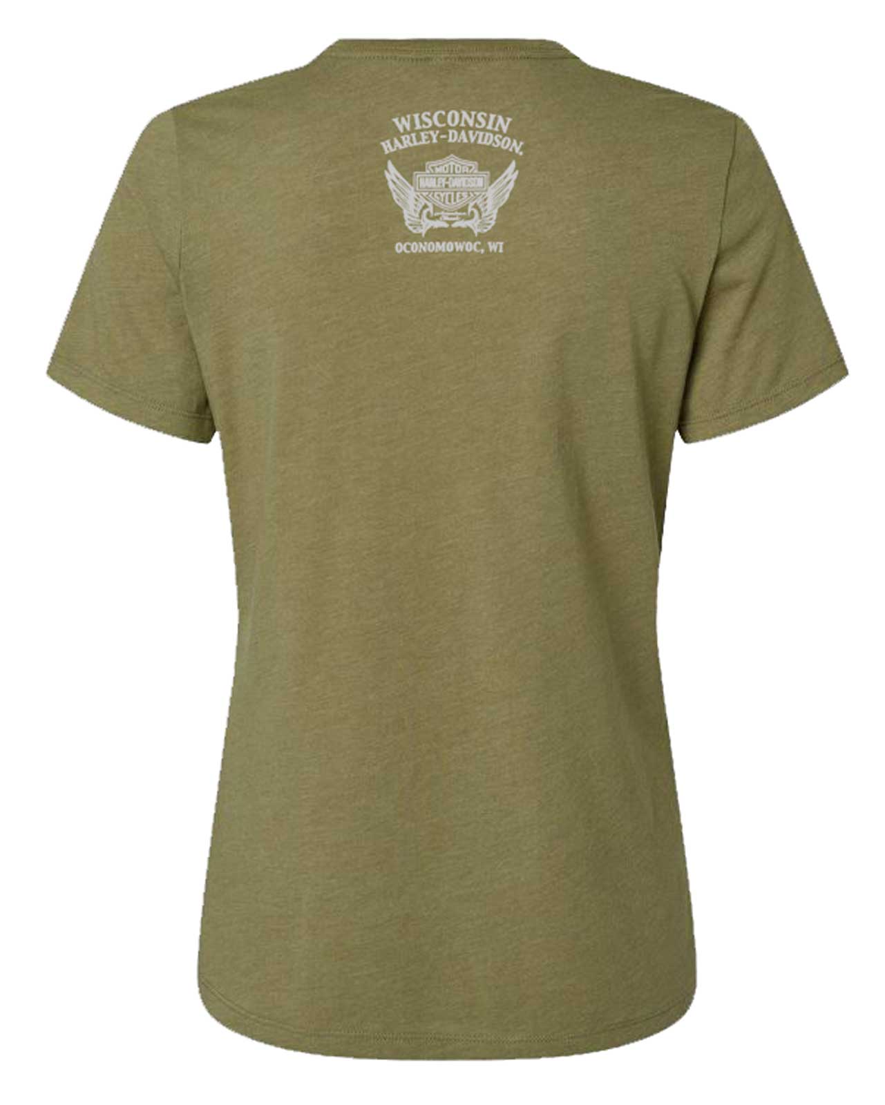Harley-Davidson Free Shipping - Harley-Davidson Womens Emit Scoop Neck Short Sleeve Poly-Blend Tee, Olive Green - Free Shipping on many products plus Orders Over $99