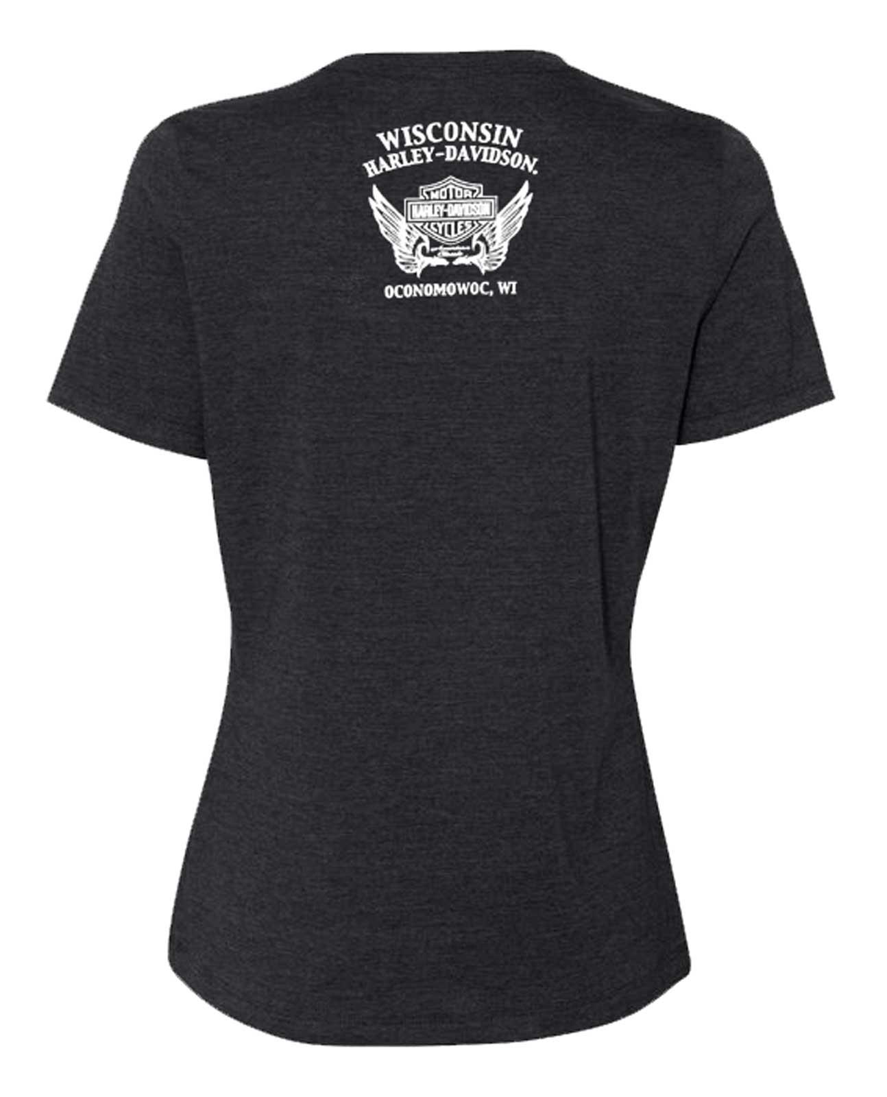 Harley-Davidson Free Shipping - Harley-Davidson Women's Poise Foil Scoop Neck Short Sleeve Tee, Black - Free Shipping on many products plus Orders Over $99
