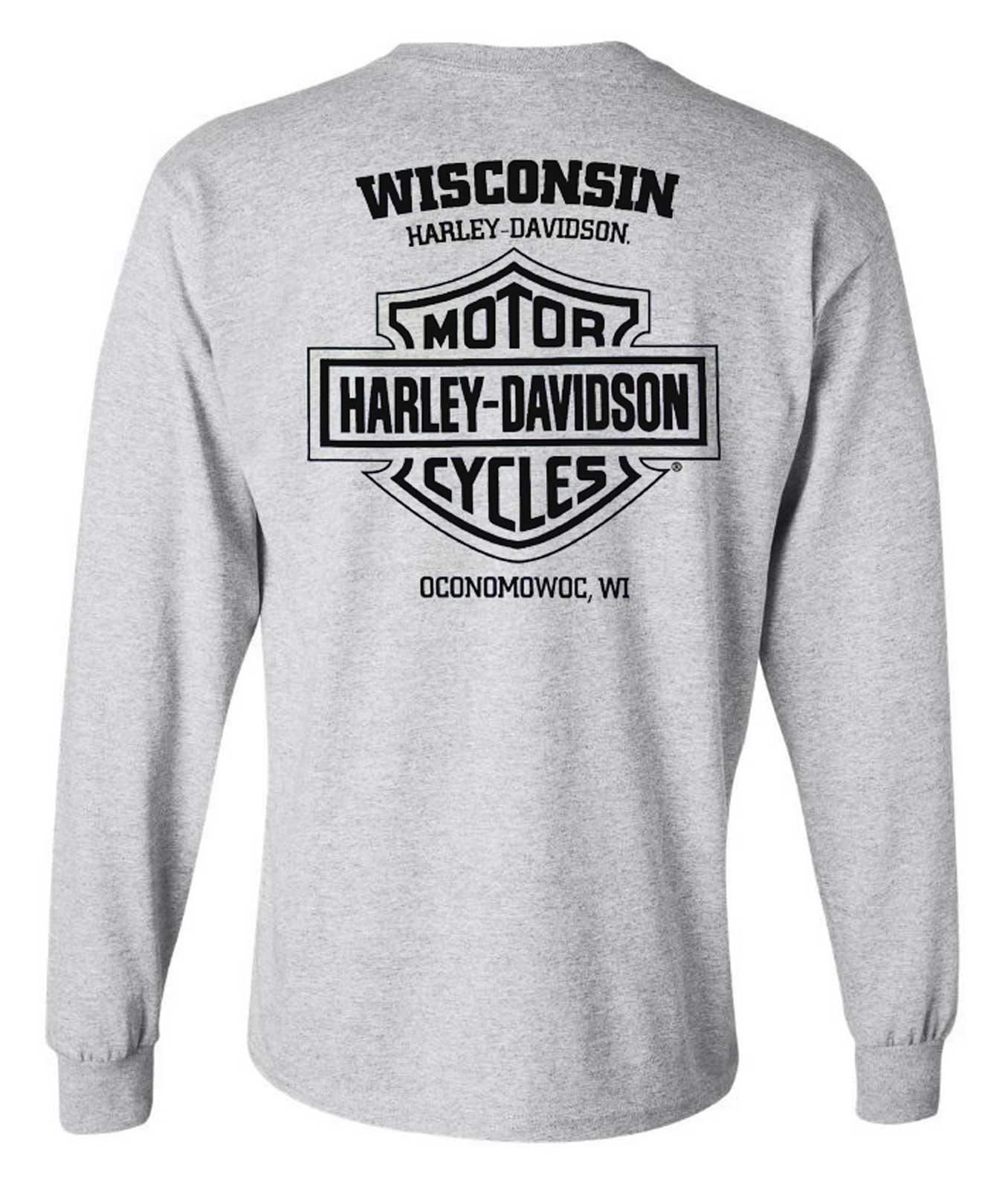 Harley-Davidson Free Shipping - Harley-Davidson Men's Bar & Shield Logo Long Sleeve Crew Shirt, Sport Gray - Free Shipping on many products plus Orders Over $99