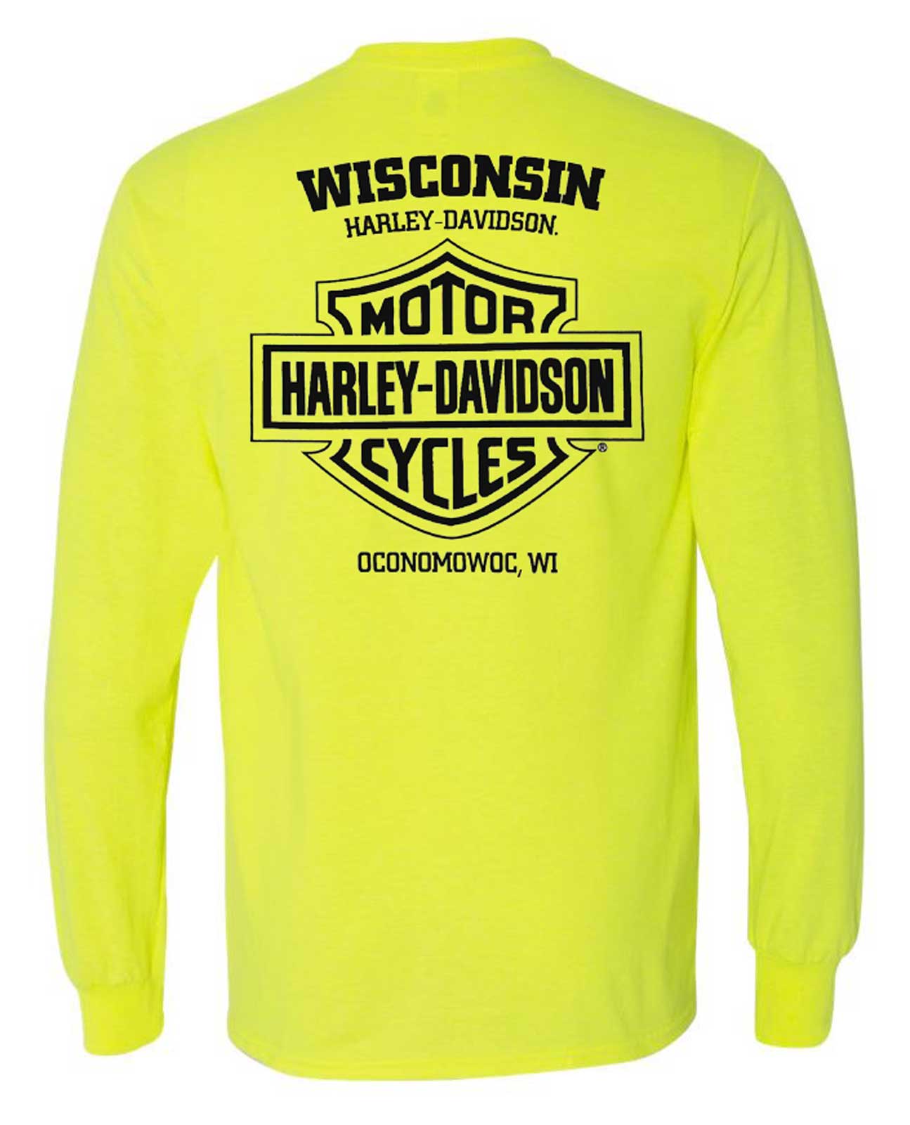 Harley-Davidson Free Shipping - Harley-Davidson Men's Definite Long Sleeve Poly-Blend Shirt, Safety Green - Free Shipping on many products plus Orders Over $99