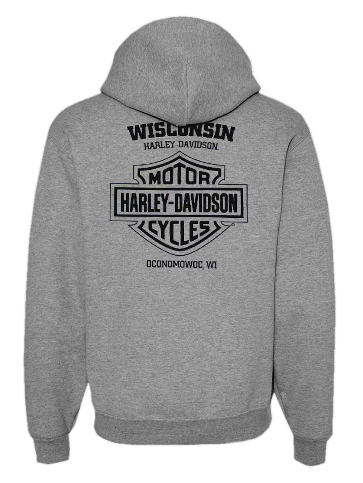 Harley-Davidson Free Shipping - Harley-Davidson Men's Loot Zip-Up Poly-Blend Hoodie Sweatshirt, Graphite Heather - Free Shipping on many products plus Orders Over $99