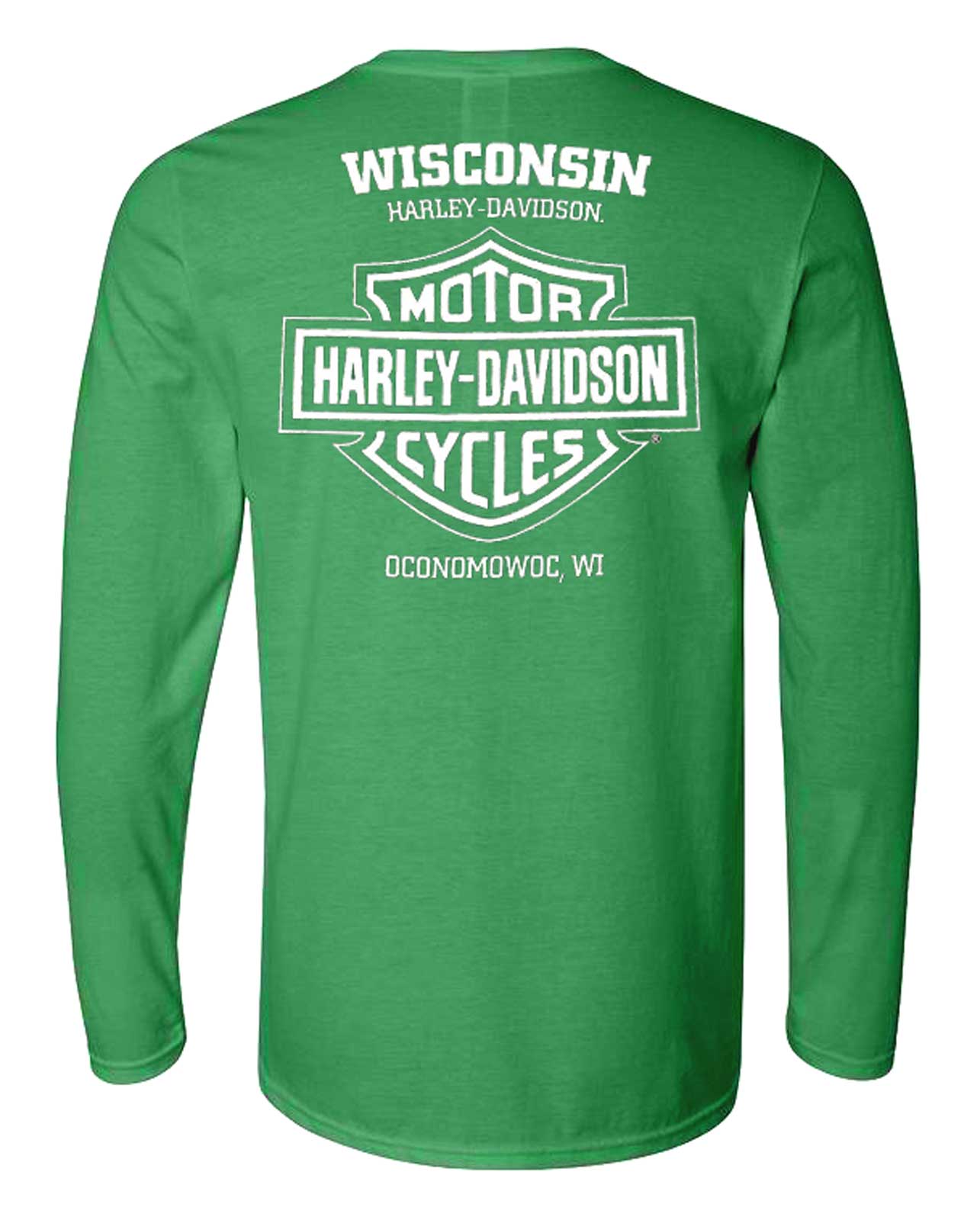 Harley-Davidson Free Shipping - Harley-Davidson Men's Coaster Tour Long Sleeve Crew-Neck Shirt, Irish Green - Free Shipping on many products plus Orders Over $99