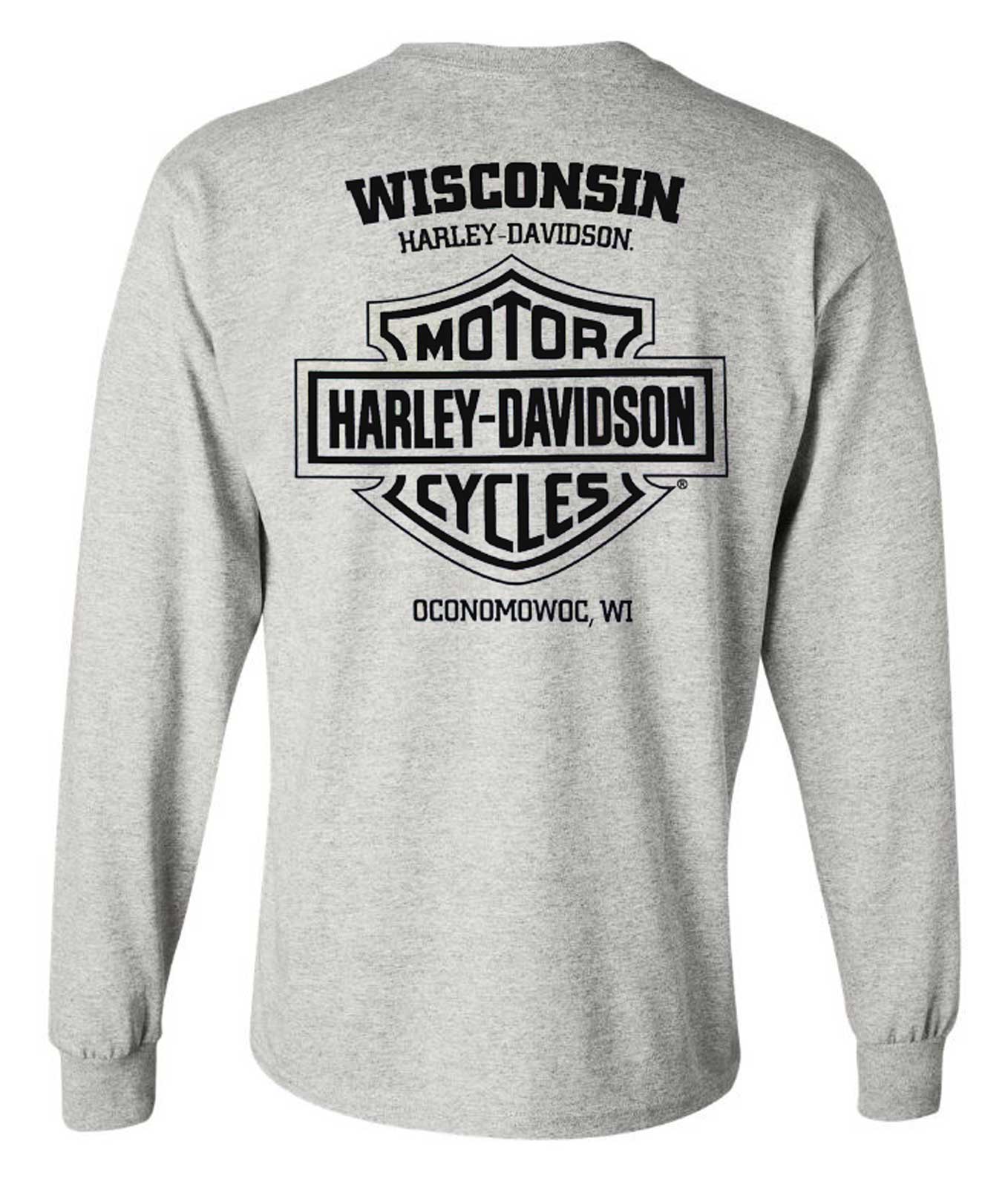 Harley-Davidson Free Shipping - Harley-Davidson Men's Serrate Long Sleeve Cotton-Blend Shirt, Sport Gray - Free Shipping on many products plus Orders Over $99
