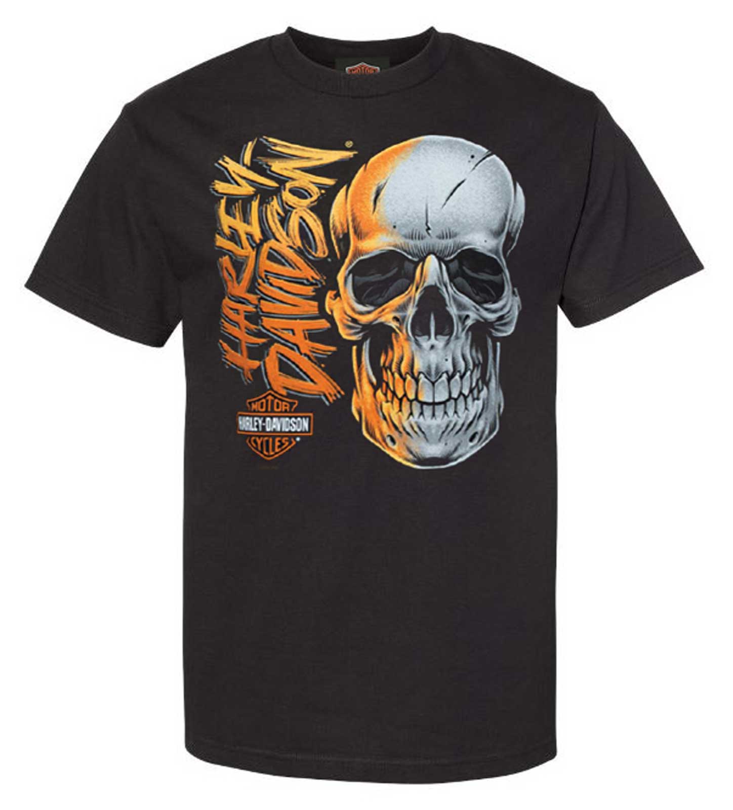 Harley-Davidson Men's Grit Skull Short Sleeve Crew-Neck Cotton T-Shirt, Black - Wisconsin Harley-Davidson