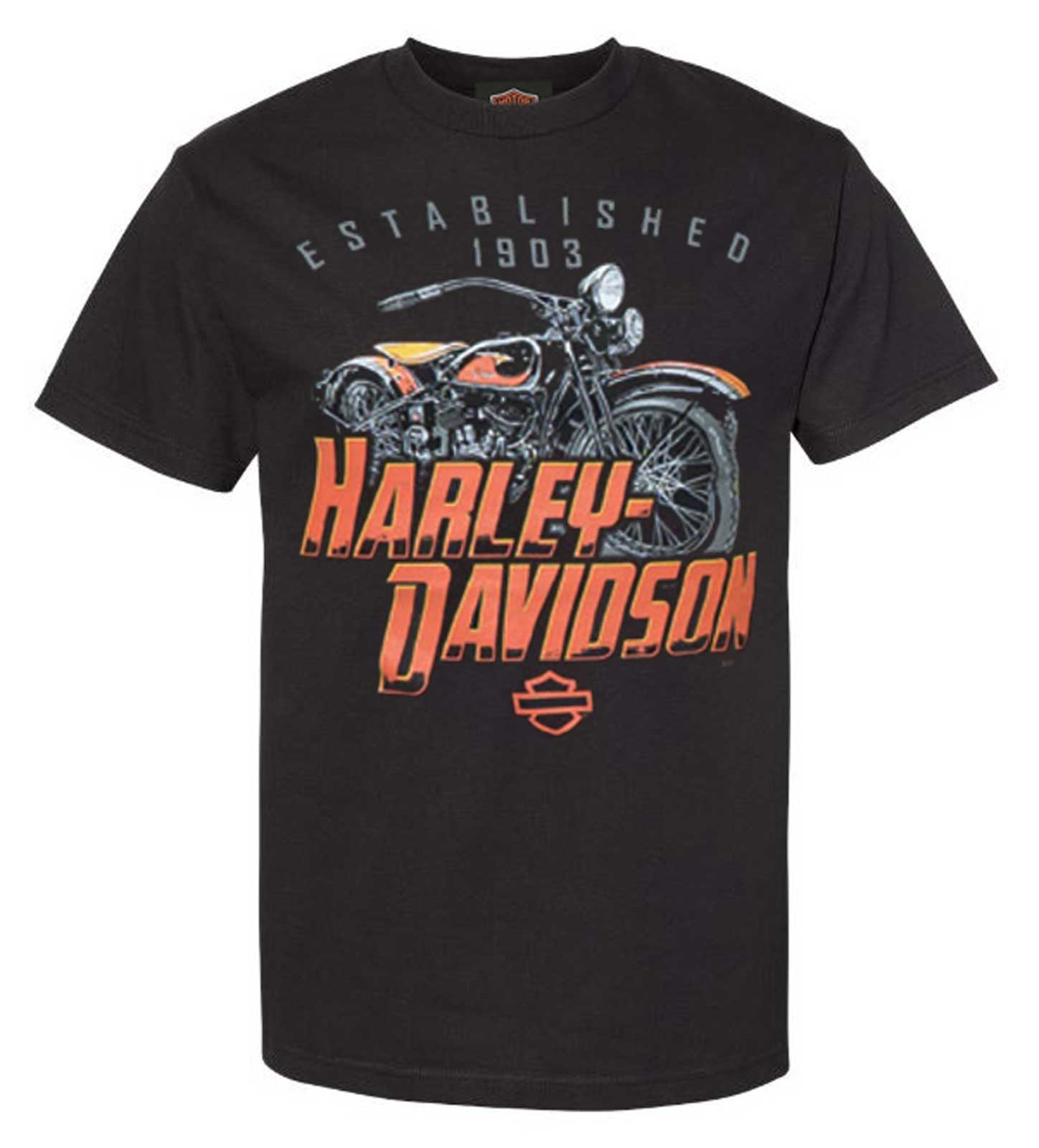 Harley-Davidson Men's Fateful Crew-Neck Cotton Short Sleeve T-Shirt, Black - Wisconsin Harley-Davidson