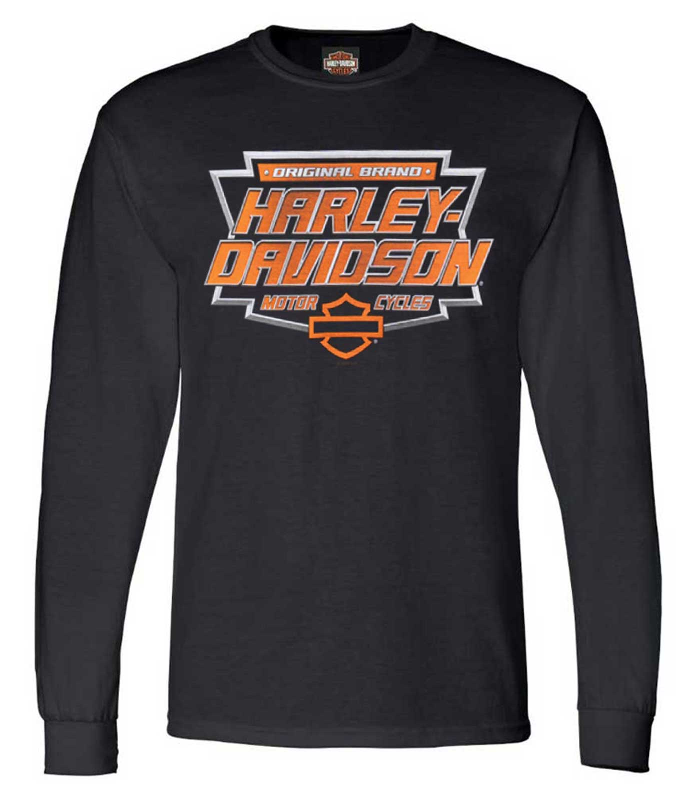 Harley-Davidson Men's Venom Long Sleeve Cotton Crew-Neck Shirt, Black - Wisconsin Harley-Davidson