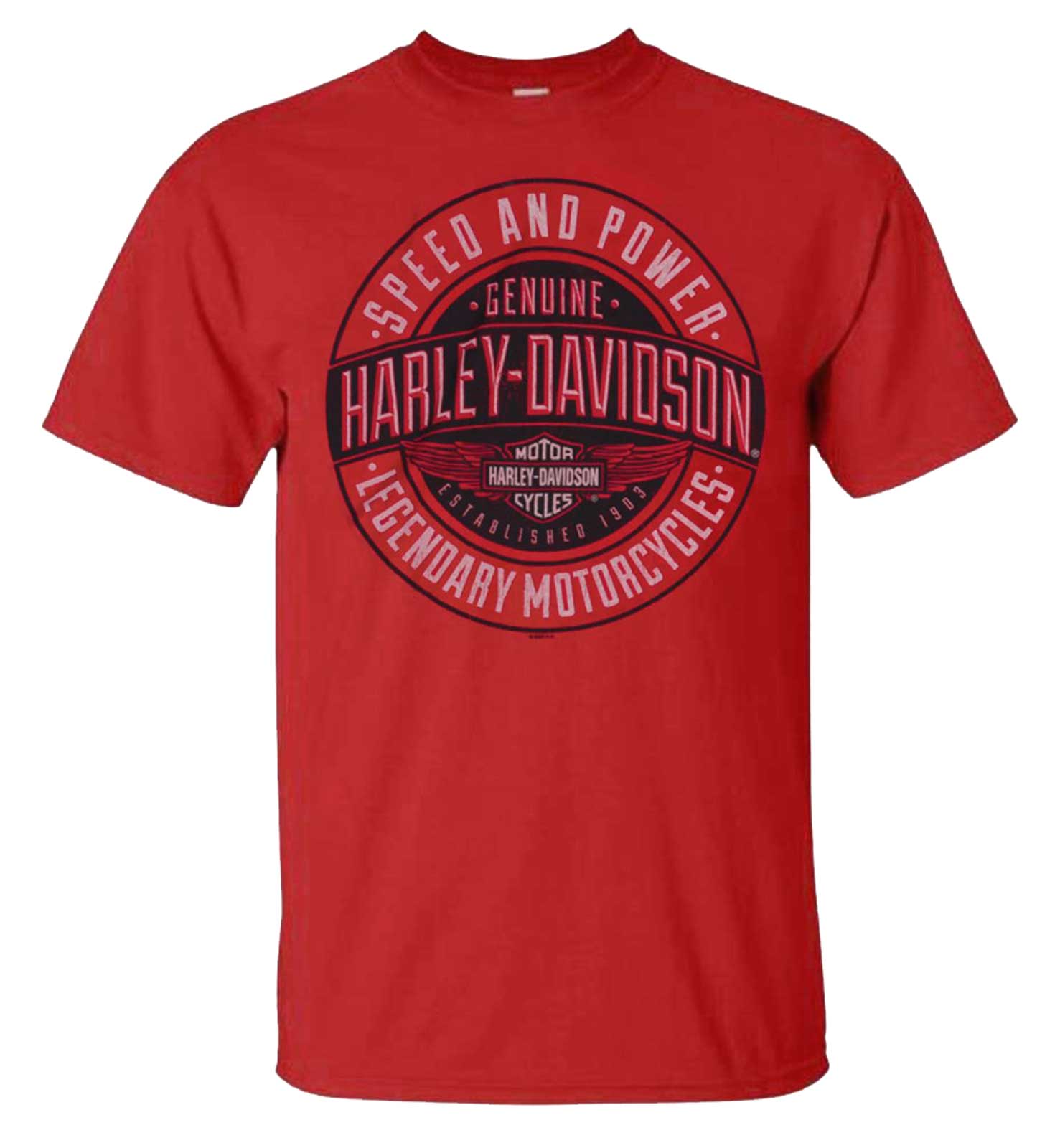 Harley-Davidson Men's Duke H-D Short Sleeve Cotton T-Shirt, Cardinal Red - Wisconsin Harley-Davidson