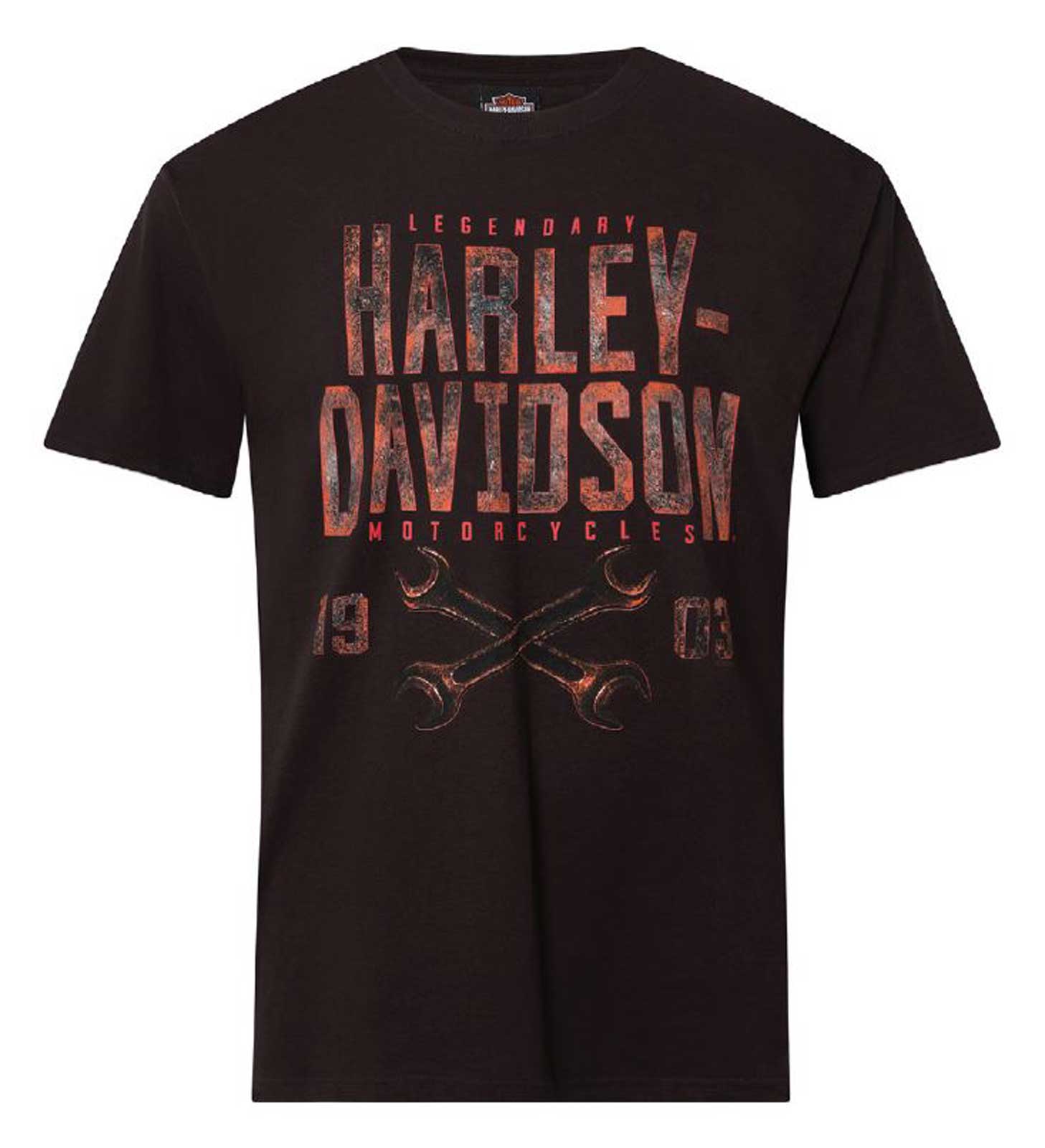 Harley-Davidson Men's Rusted H-D Short Sleeve Cotton T-Shirt, Black - Wisconsin Harley-Davidson