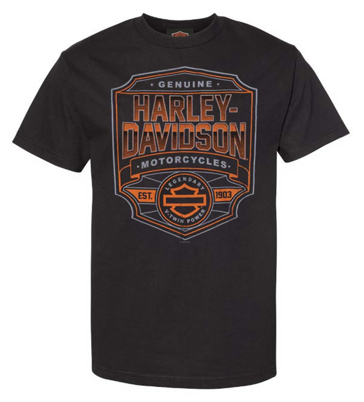 Harley-Davidson Men's Accolades Short Sleeve Cotton Crew-Neck T-Shirt, Black - Wisconsin Harley-Davidson