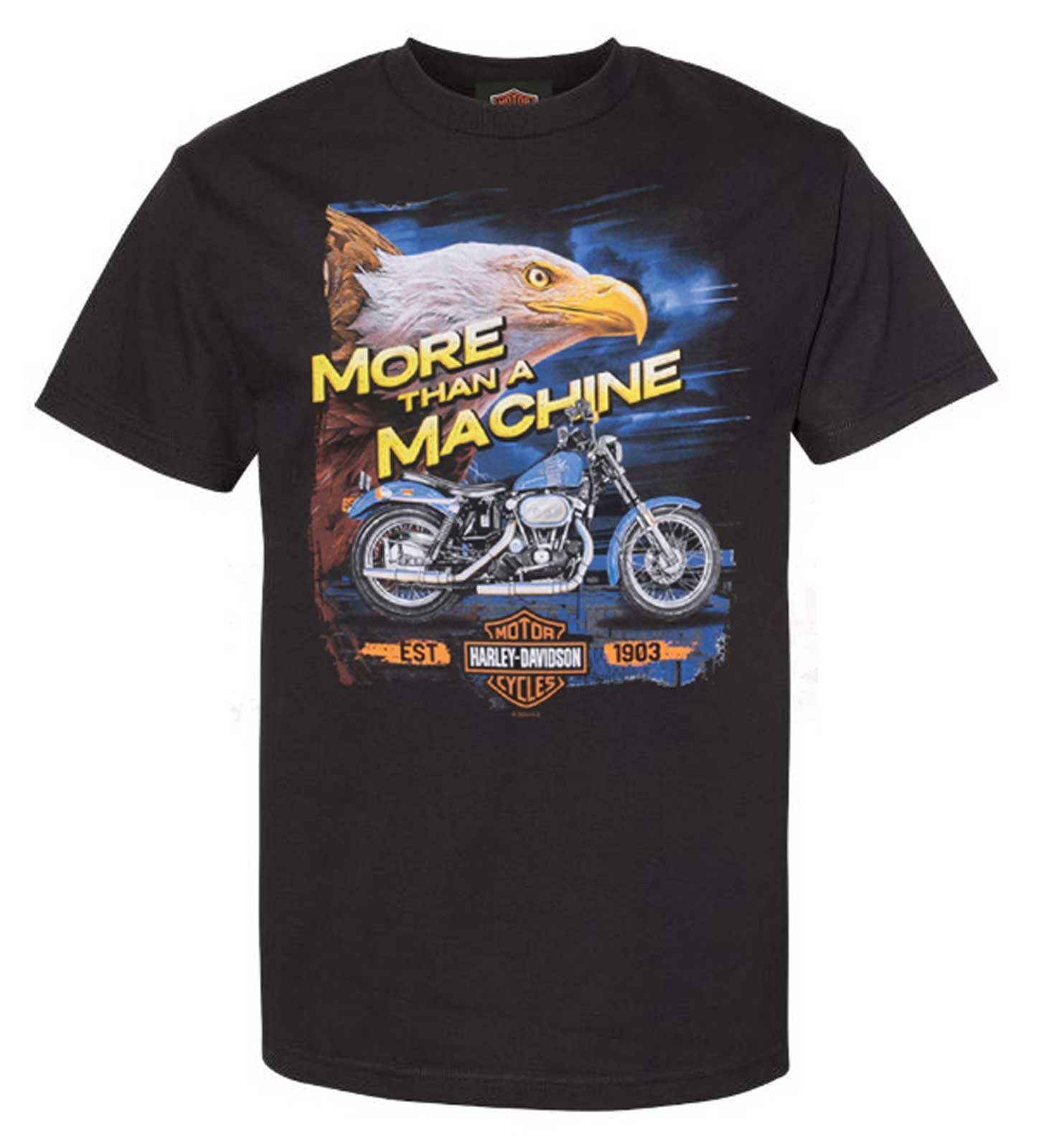 Harley-Davidson Men's Forward Eagle Short Sleeve Cotton T-Shirt, Black - Wisconsin Harley-Davidson