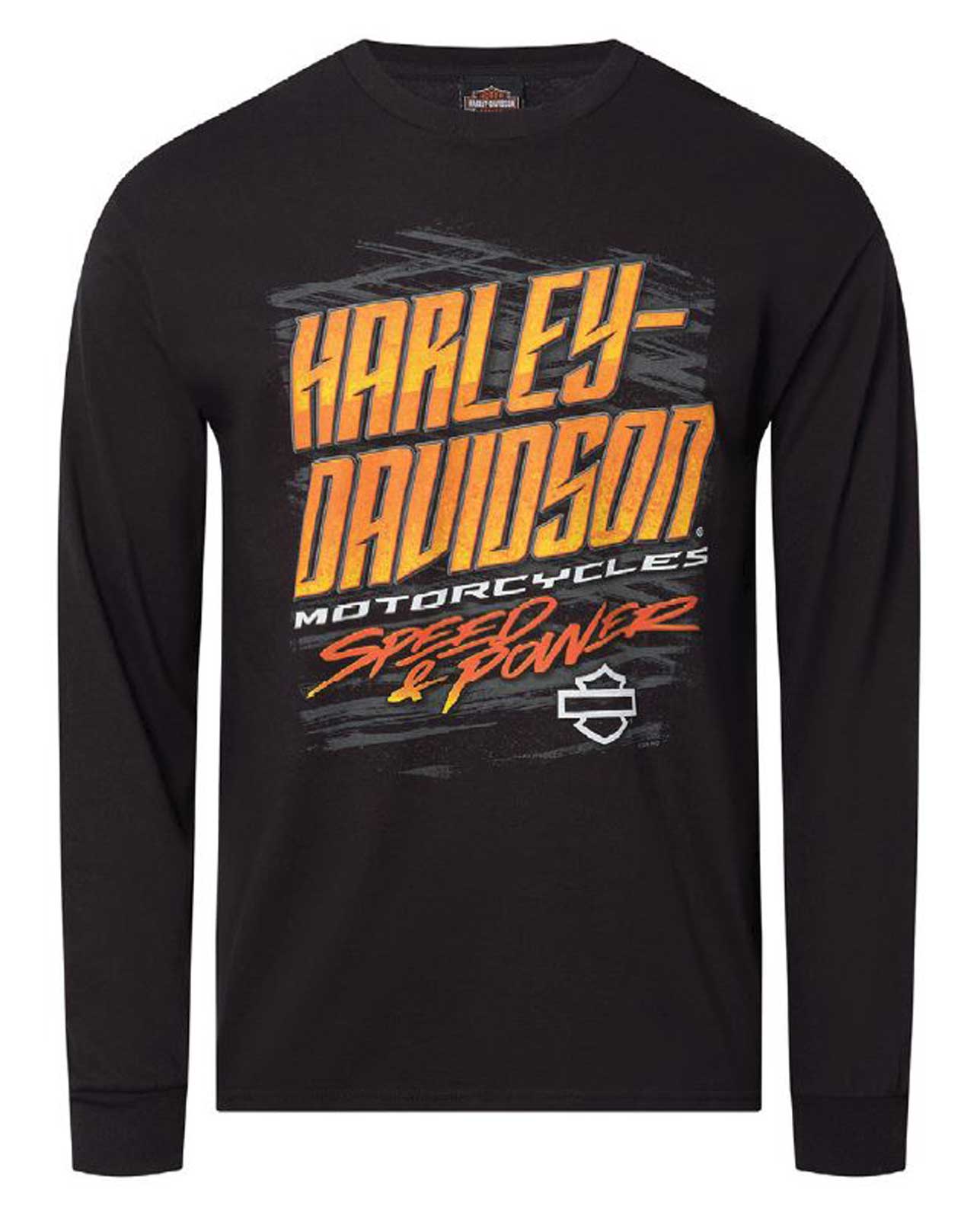 Harley-Davidson Men's Advance Long Sleeve Cotton Crew-Neck Shirt, Black - Wisconsin Harley-Davidson