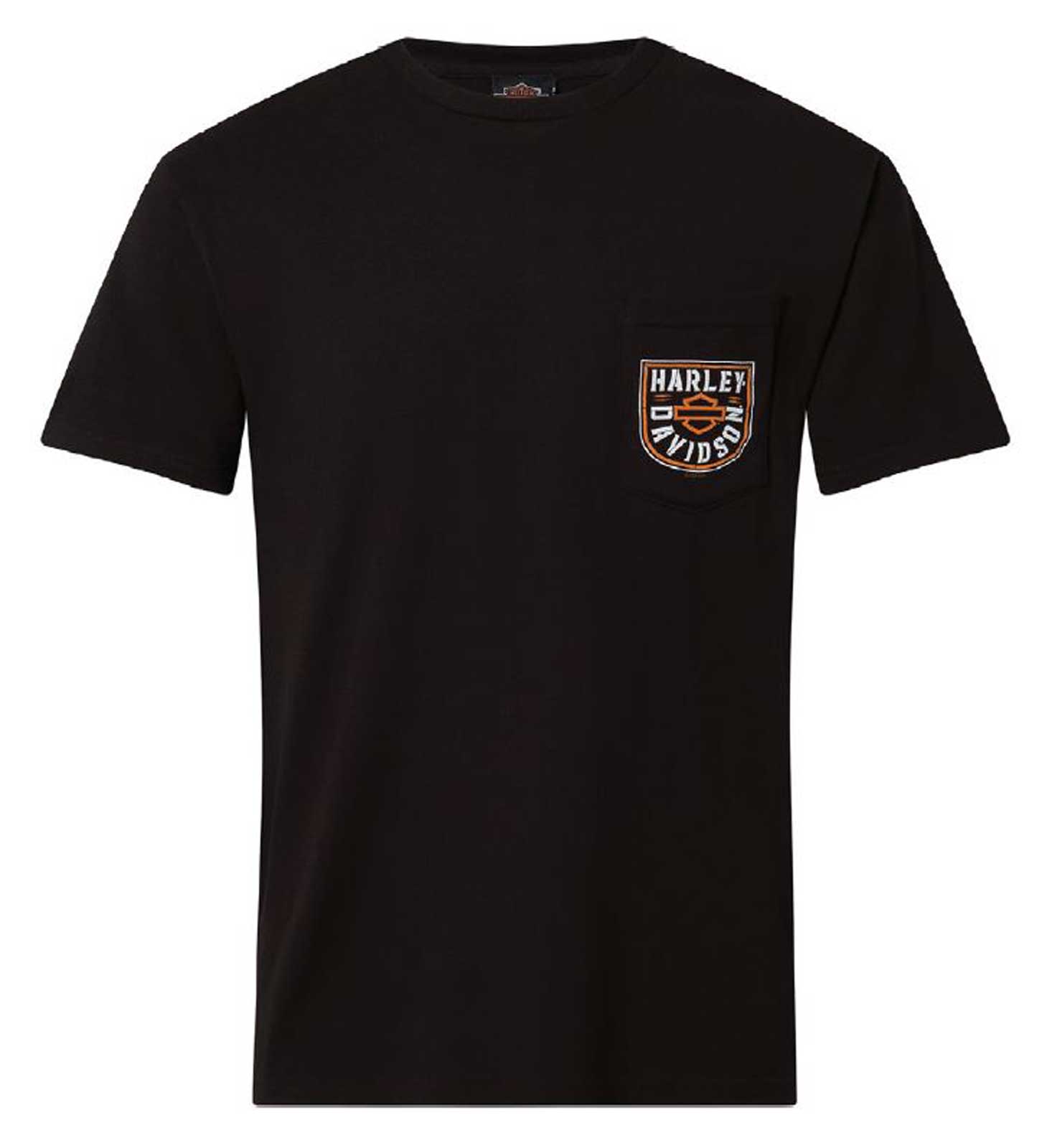 Harley-Davidson Men's Analyze Cotton Short Sleeve Chest Pocket T-Shirt, Black - Wisconsin Harley-Davidson