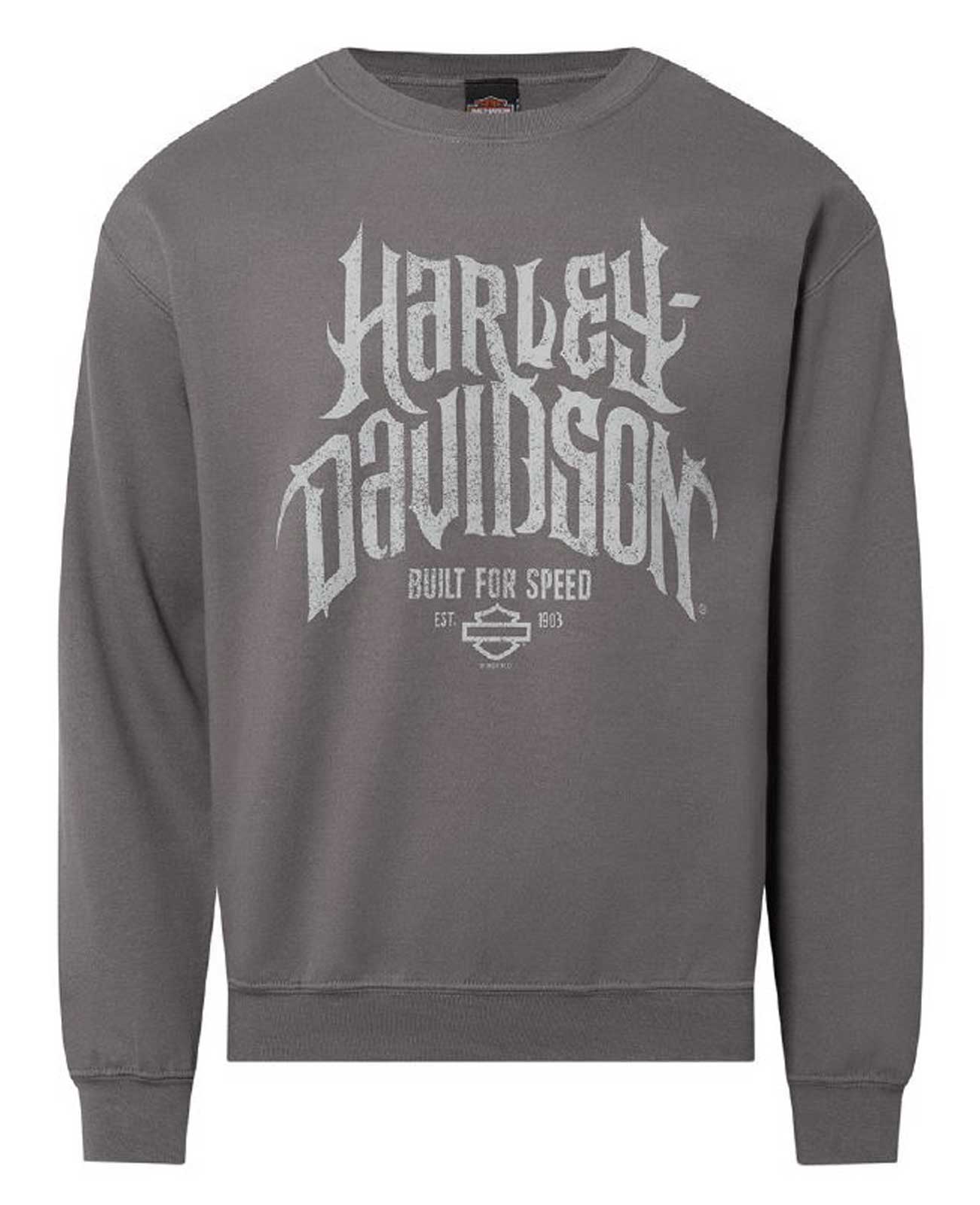 Harley Davidson 大阪 MARE トレーナー Harley-Davidson® Men's Horned Crew-Neck Fleece Pullover Sweatshirt