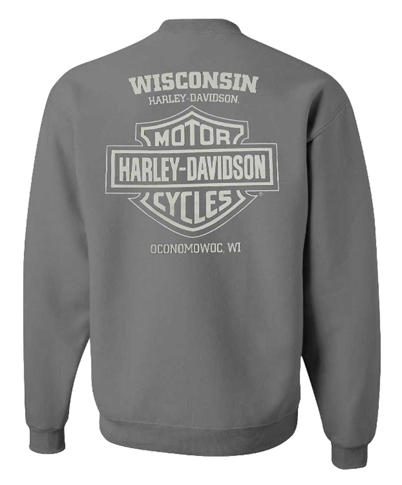 Harley-Davidson Free Shipping - Harley-Davidson Men's Horned Crew-Neck Fleece Pullover Sweatshirt, Charcoal - Free Shipping on many products plus Orders Over $99