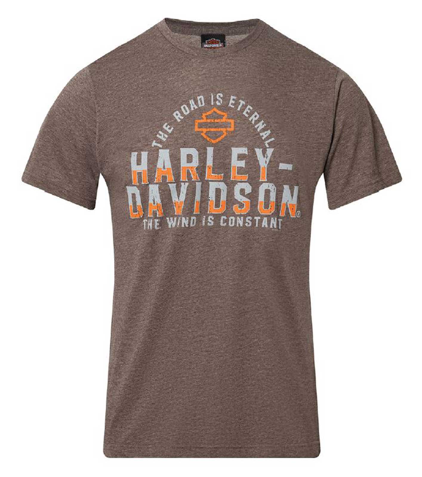 Harley-Davidson Men's Eternal Poly-Blend Short Sleeve T-Shirt, Heather Brown - Wisconsin Harley-Davidson