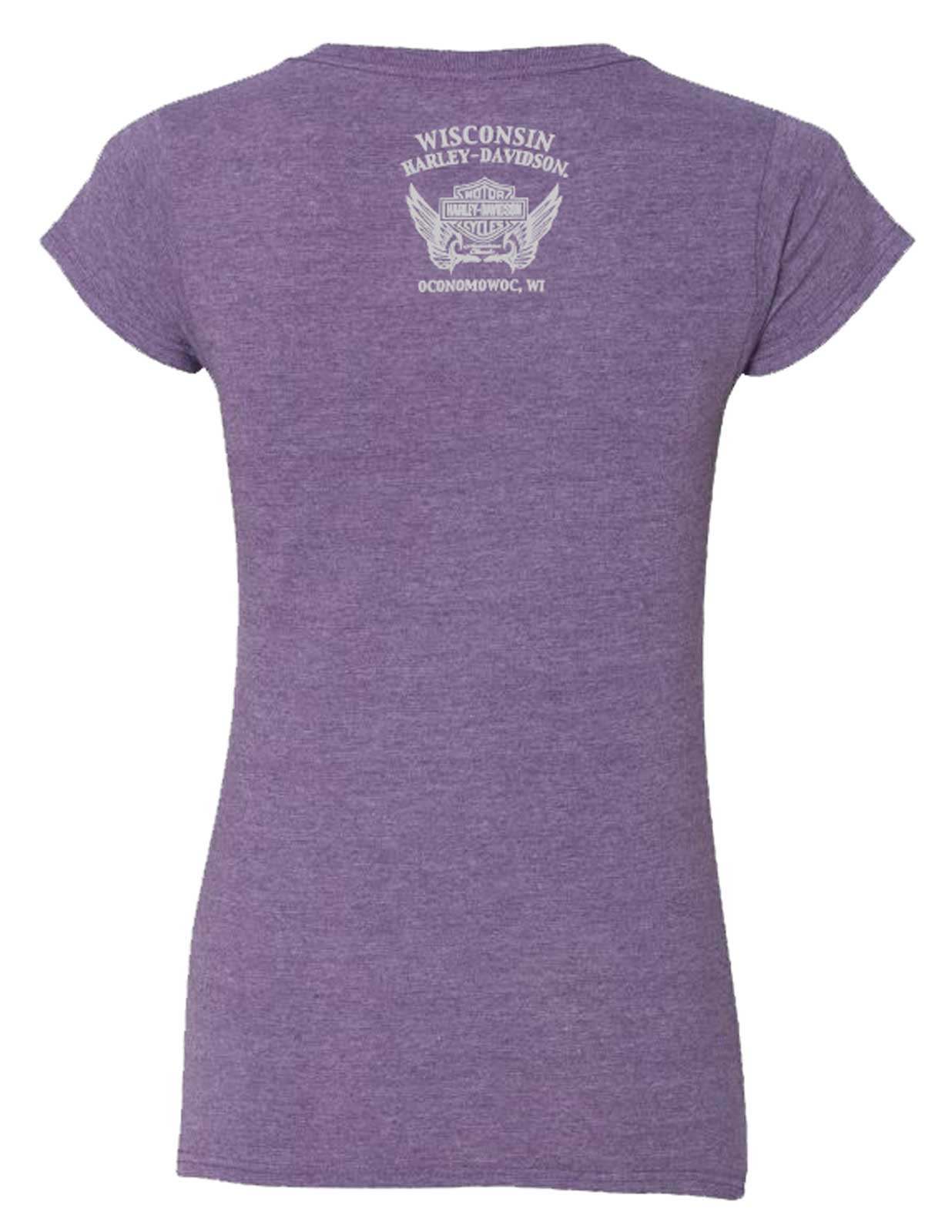 Harley-Davidson Free Shipping - Harley-Davidson Women's Context V-Neck Short Sleeve Tee, Heather Purple - Free Shipping on many products plus Orders Over $99