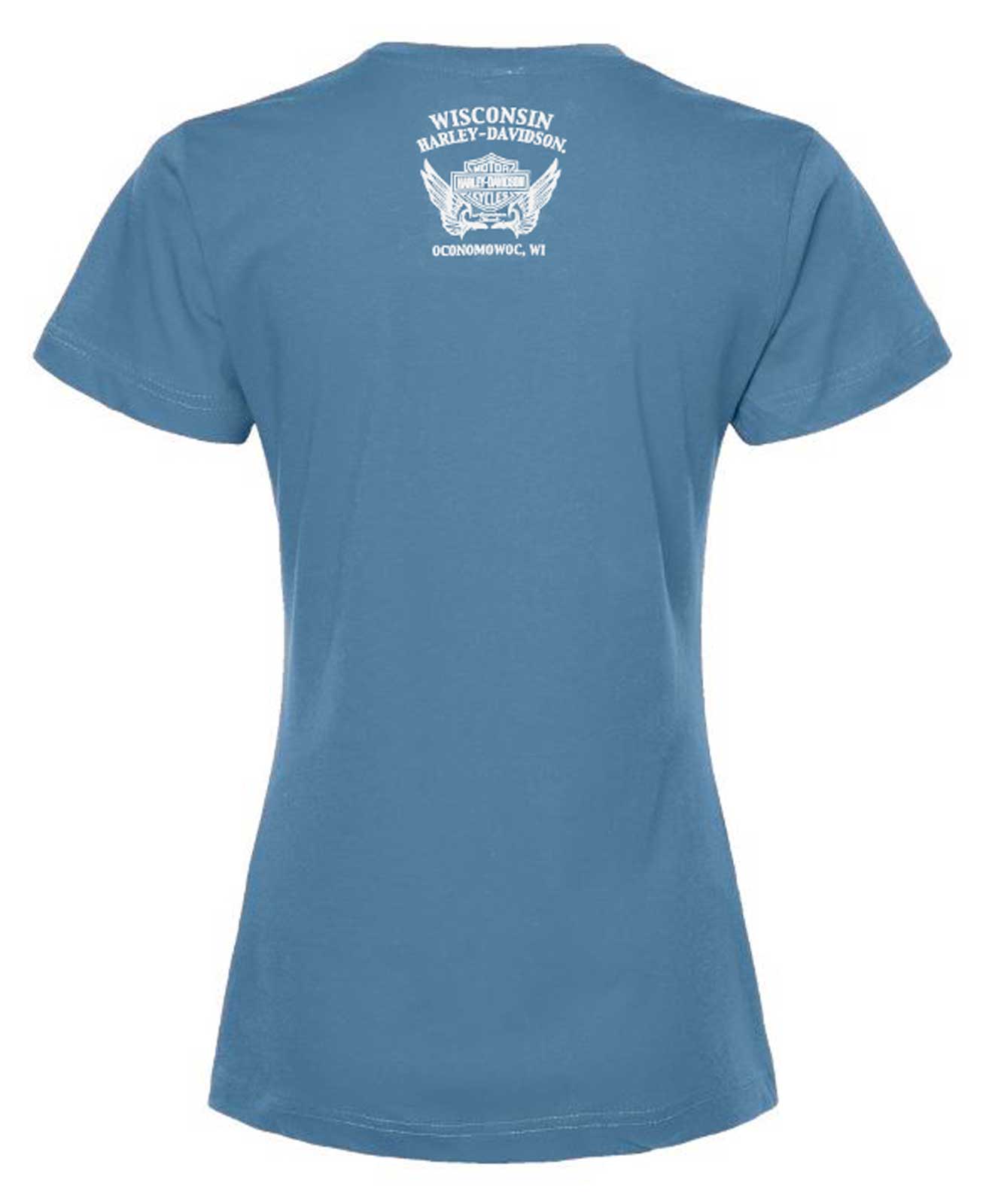 Harley-Davidson Free Shipping - Harley-Davidson Womens Embellished Smoke Scoop Neck Short Sleeve Tee, Teal - Free Shipping on many products plus Orders Over $99