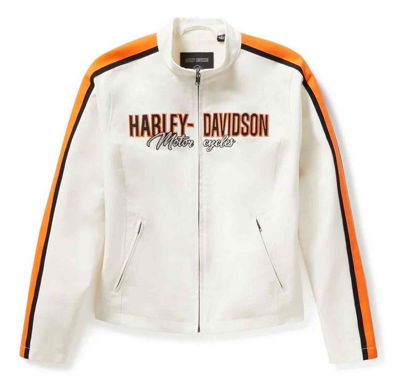 Harley-Davidson Women's Essential Block Font Casual Jacket, White 97432-25VW - Wisconsin Harley-Davidson