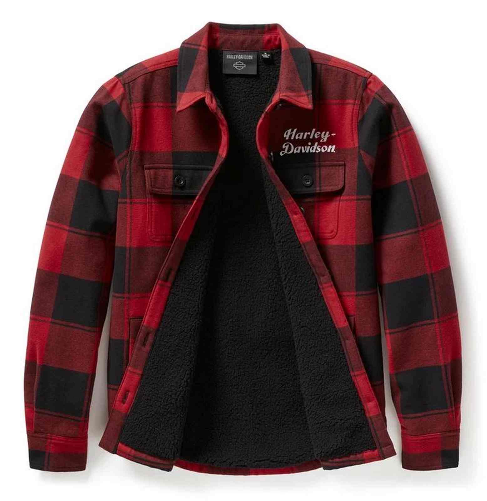 Harley-Davidson Women's H-D Buffalo Check Plaid Shirt Jacket, Red 96854-25VW - No Hassle Returns at Wisconsin Harley