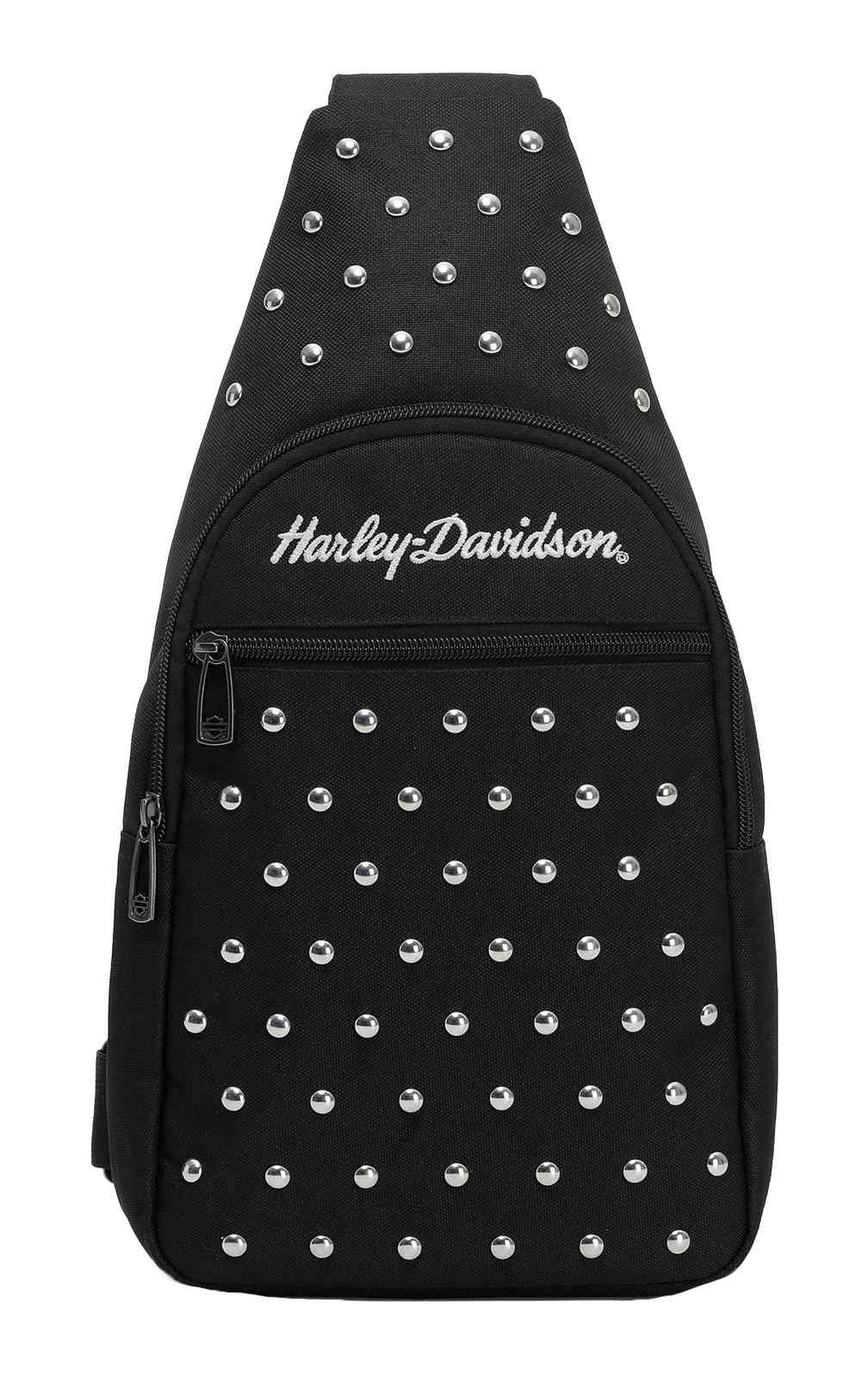 Harley-Davidson Women's Studded Moonshadow Chest Rugged Sling Bag, Black - Wisconsin Harley-Davidson