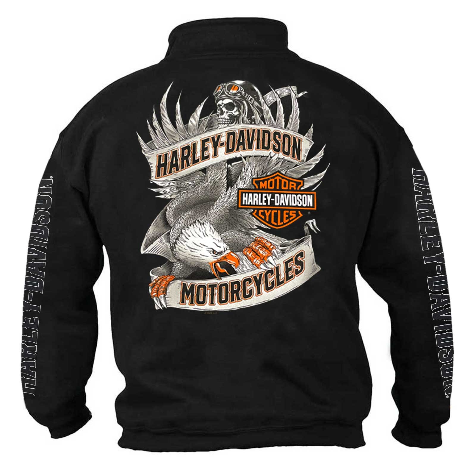 Harley-Davidson Free Shipping - Harley-Davidson Men's Road Pilot 1/4 Zip Cadet Pullover Sweatshirt, Black - Free Shipping on many products plus Orders Over $99