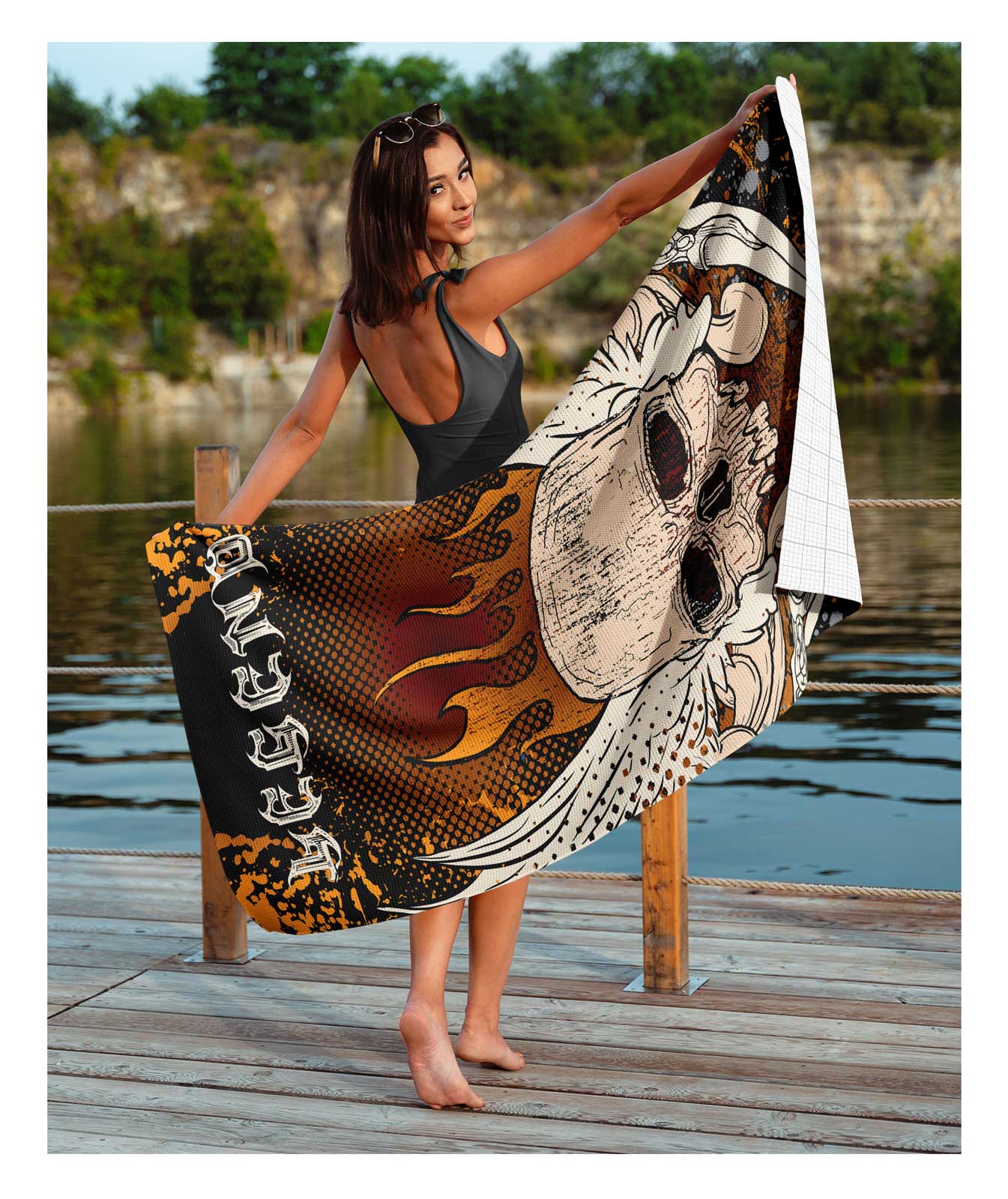 Harley-Davidson Free Shipping - Harley-Davidson Snake & Winged Skull Sand Free Beach Towel, 35 x 60 inch - Free Shipping on many products plus Orders Over $99