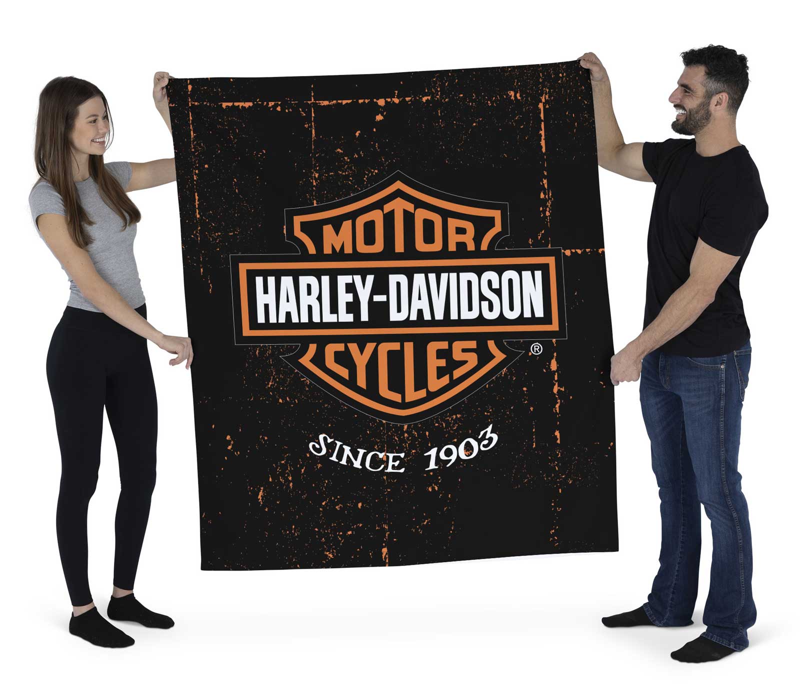 Harley-Davidson Free Shipping - Harley-Davidson Industrial Bar & Shield Printed Wall Hanging, 50 x 60 inch - Free Shipping on many products plus Orders Over $99