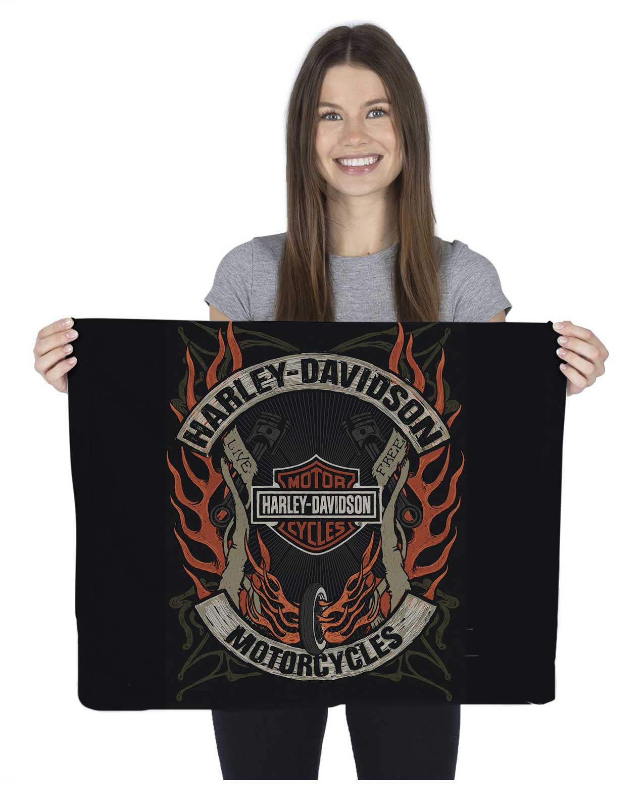 Harley-Davidson Free Shipping - Harley-Davidson Outlaw Bar & Shield Polyester Rally Towel, 15 x 18 inch - Free Shipping on many products plus Orders Over $99