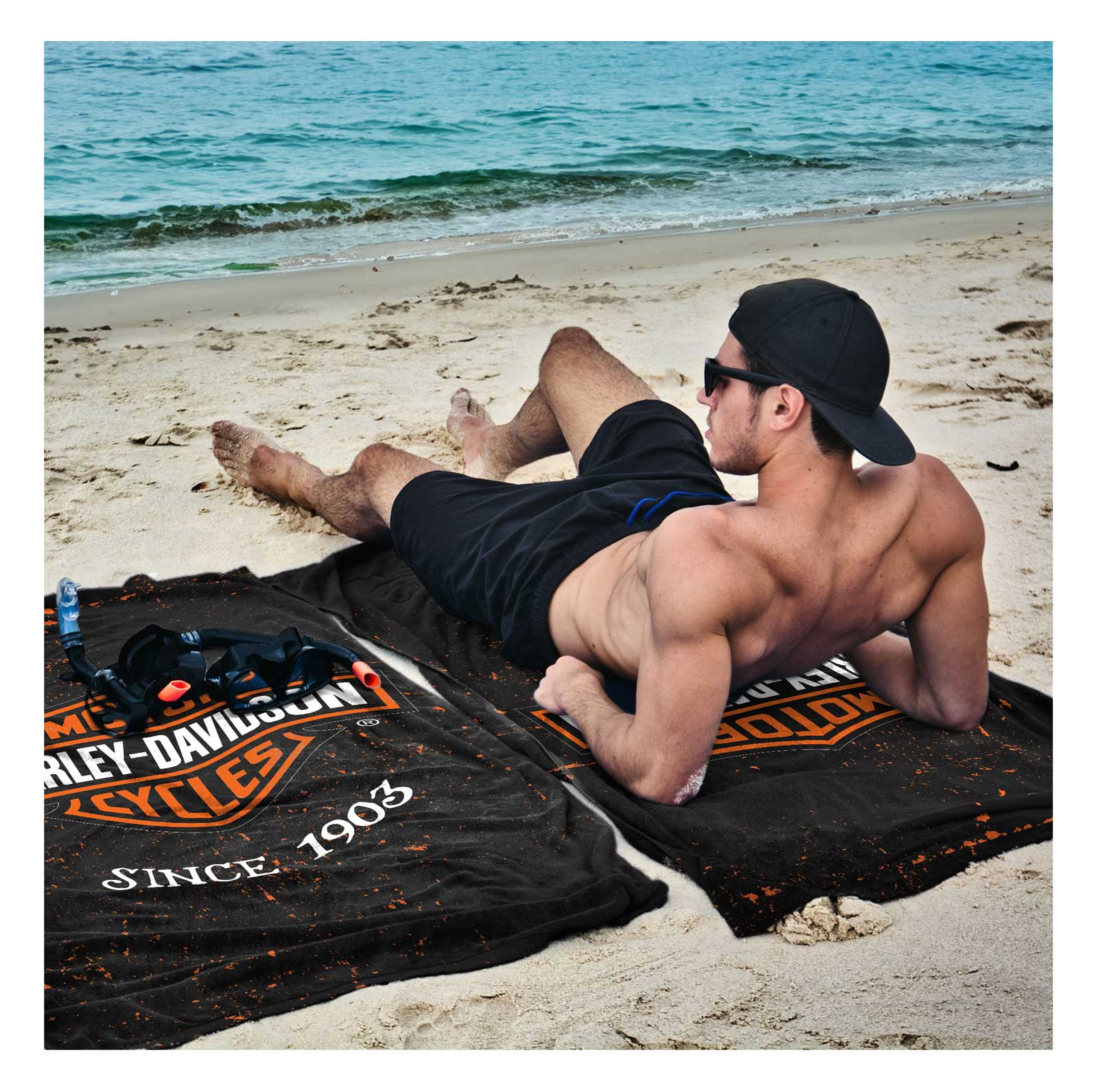 Harley-Davidson Free Shipping - Harley-Davidson Industrial Bar & Shield Cotton Beach Towel, 35 x 60 inch - Free Shipping on many products plus Orders Over $99
