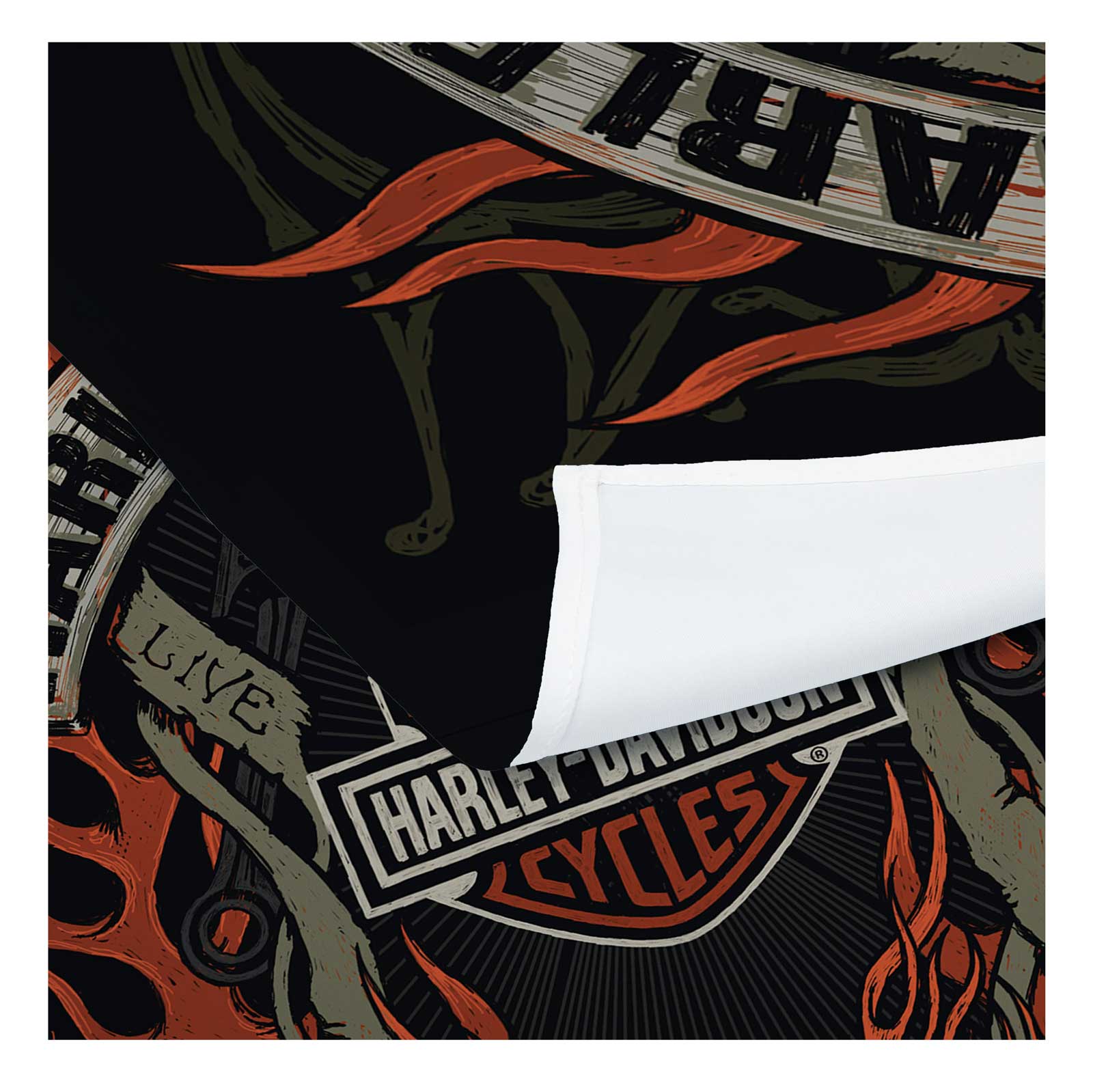 Harley-Davidson Outlaw Bar & Shield Printed Wall Hanging, 50 x 60 inch - Largest Selection of Harley-Davidson Products