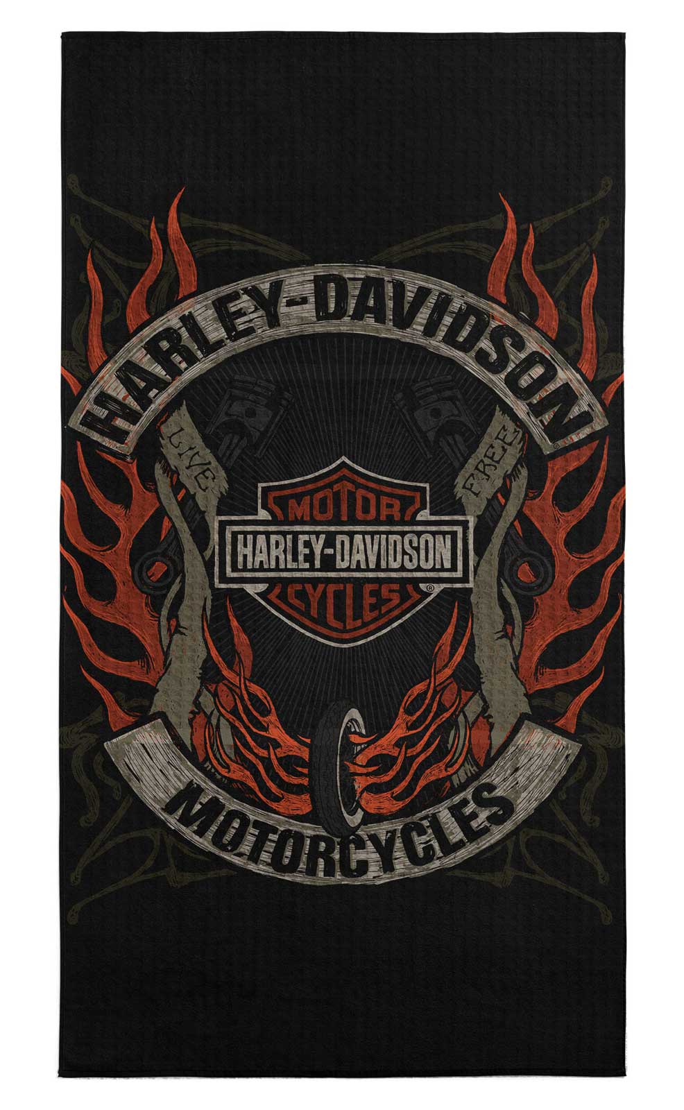 Harley-Davidson Outlaw Bar & Shield Sand Free Beach Towel, 35 x 60 inch - Wisconsin Harley-Davidson